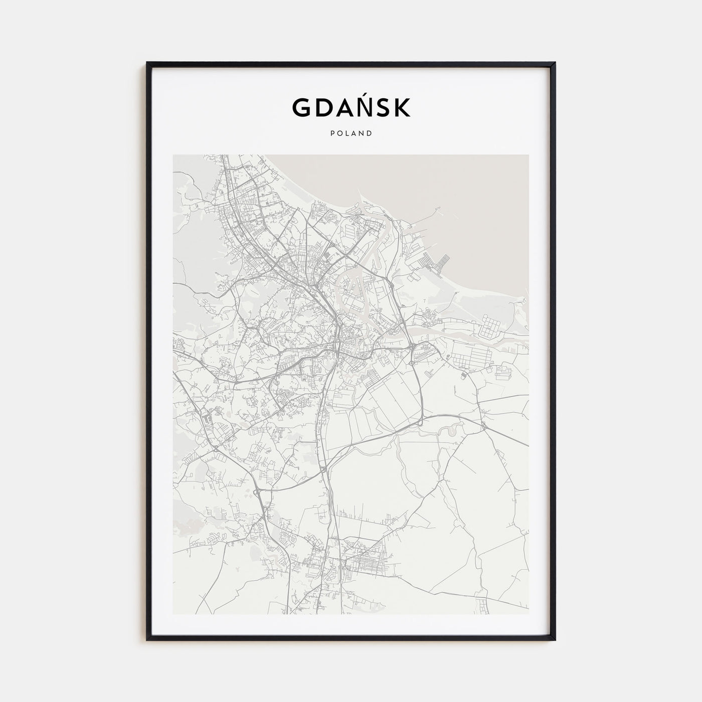 Gdańsk Map Portrait Poster