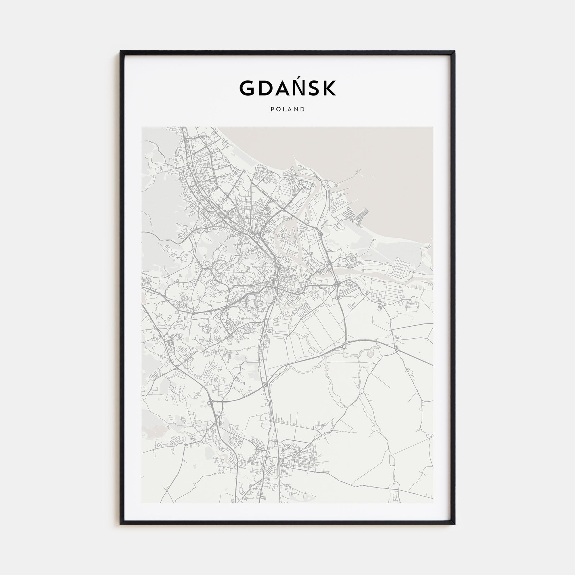 Gdańsk Map Portrait Poster