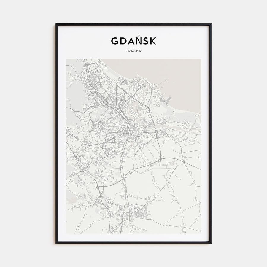 Gdańsk Map Portrait Poster