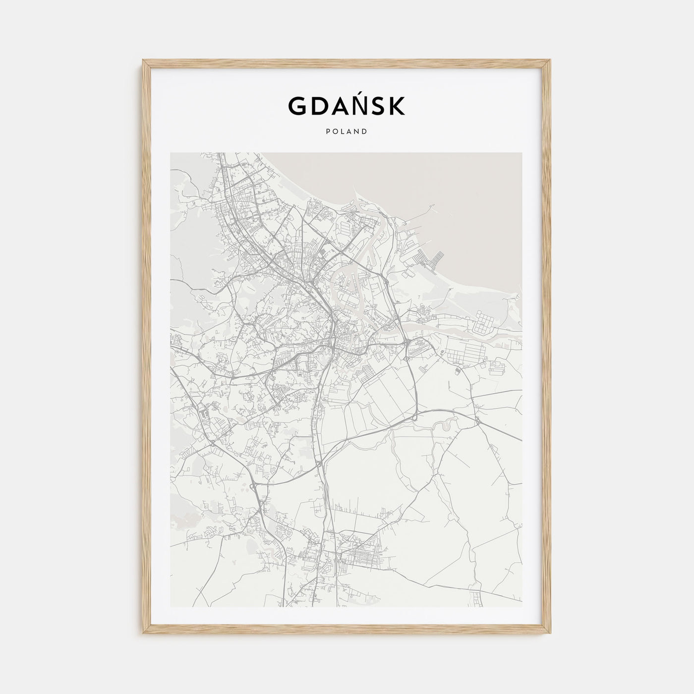 Gdańsk Map Portrait Poster