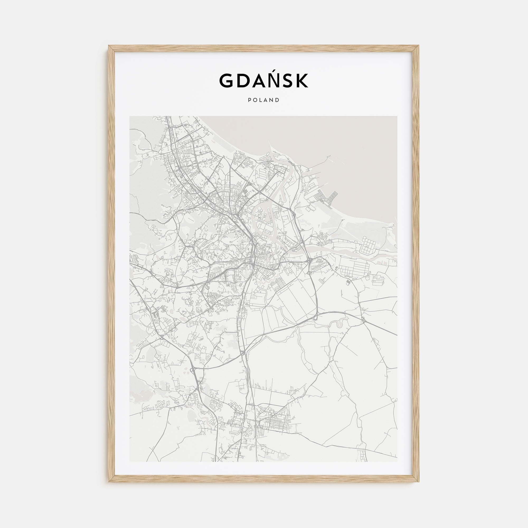 Gdańsk Map Portrait Poster