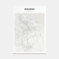 Gdańsk Map Portrait Poster