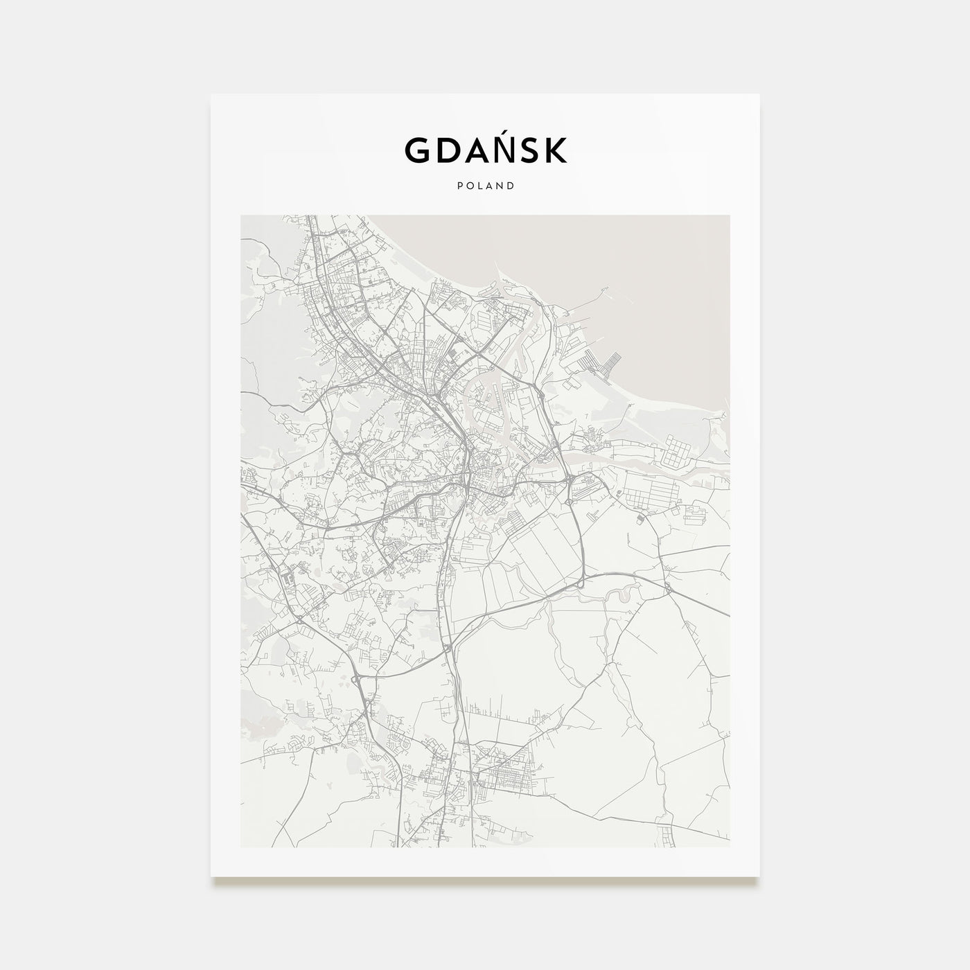 Gdańsk Map Portrait Poster