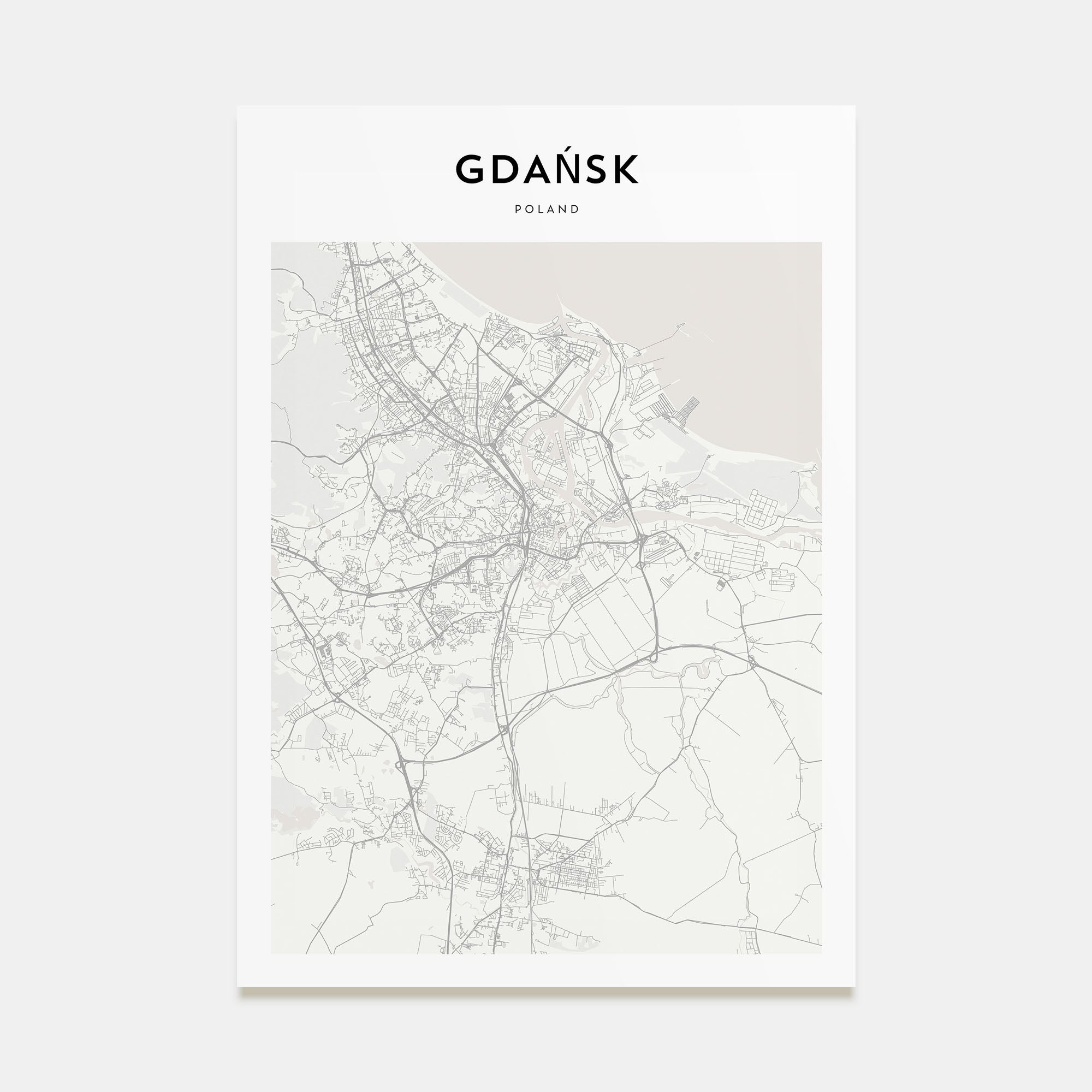 Gdańsk Map Portrait Poster