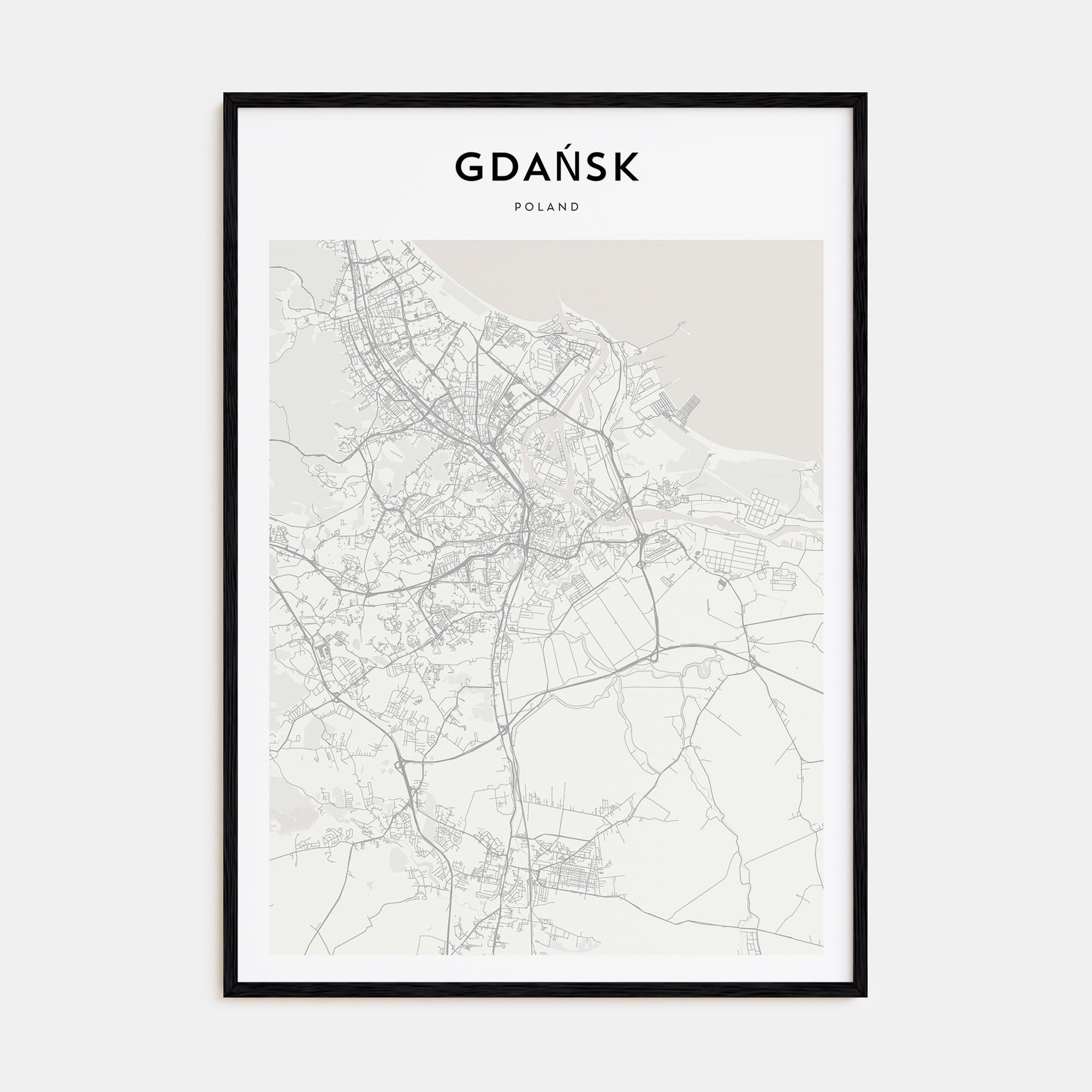 Gdańsk Map Portrait Poster