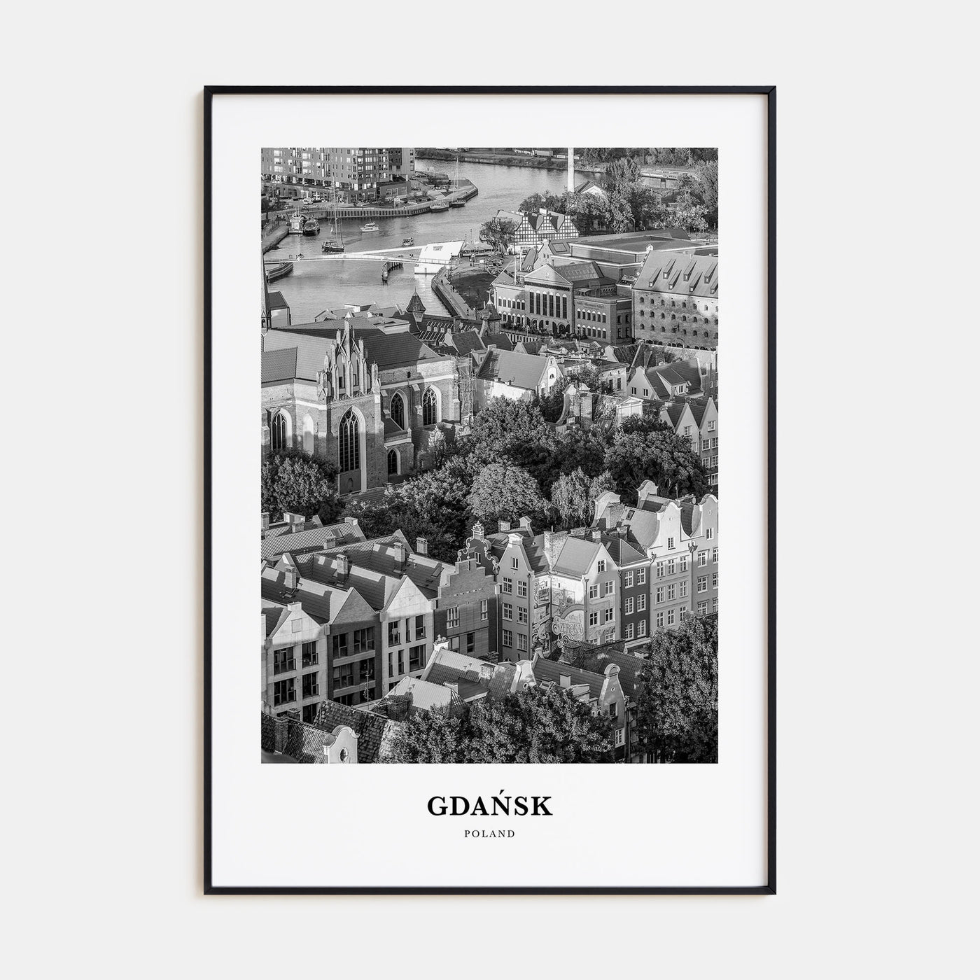 Gdańsk Portrait B&W Poster