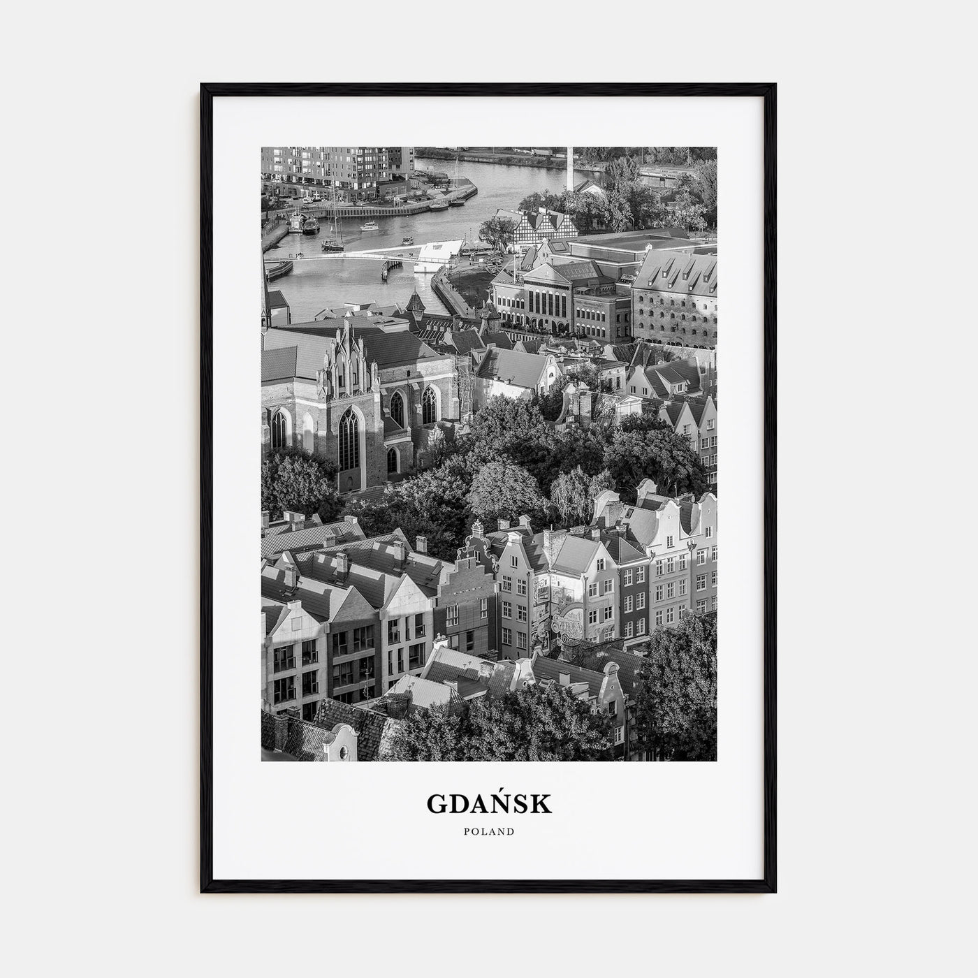 Gdańsk Portrait B&W Poster