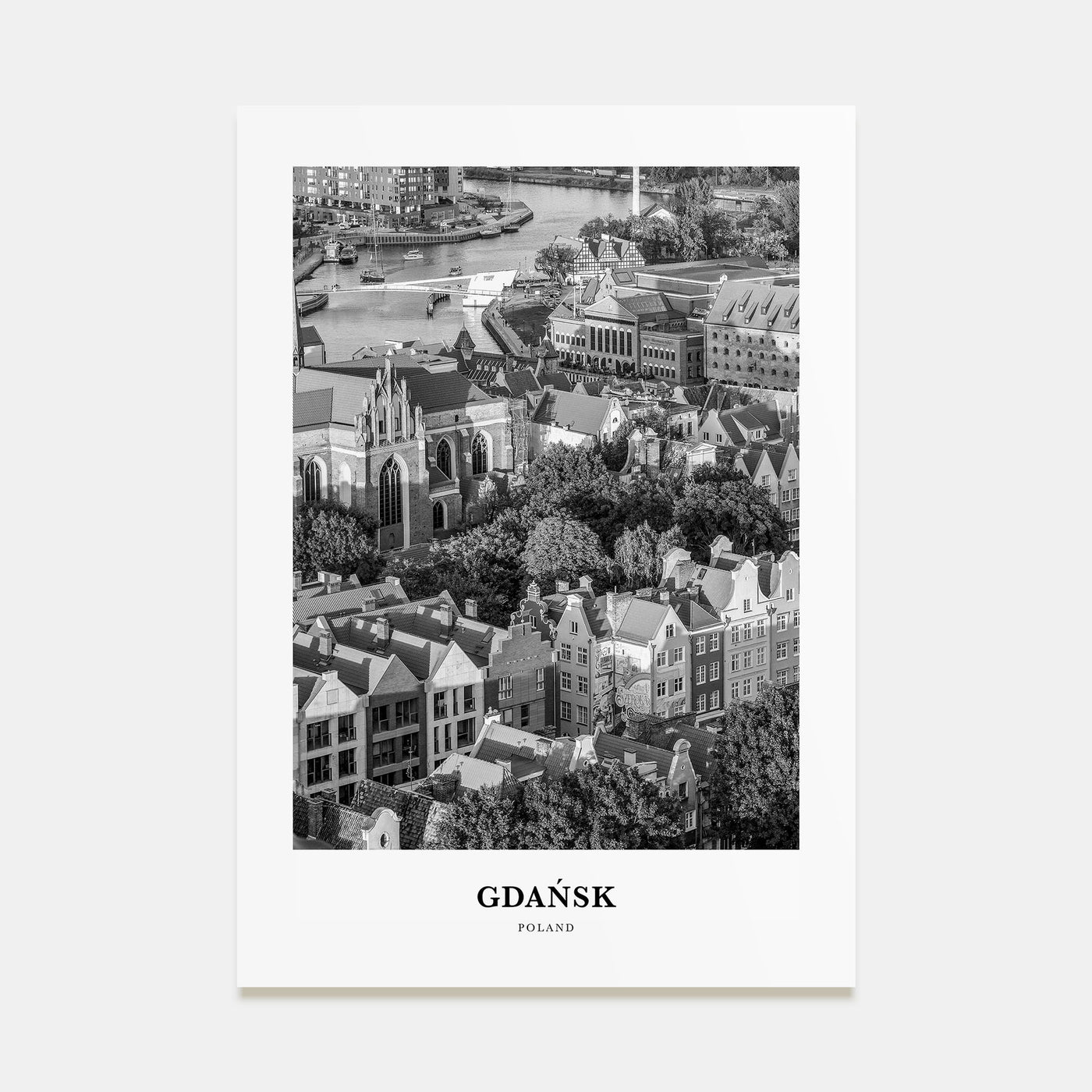 Gdańsk Portrait B&W Poster
