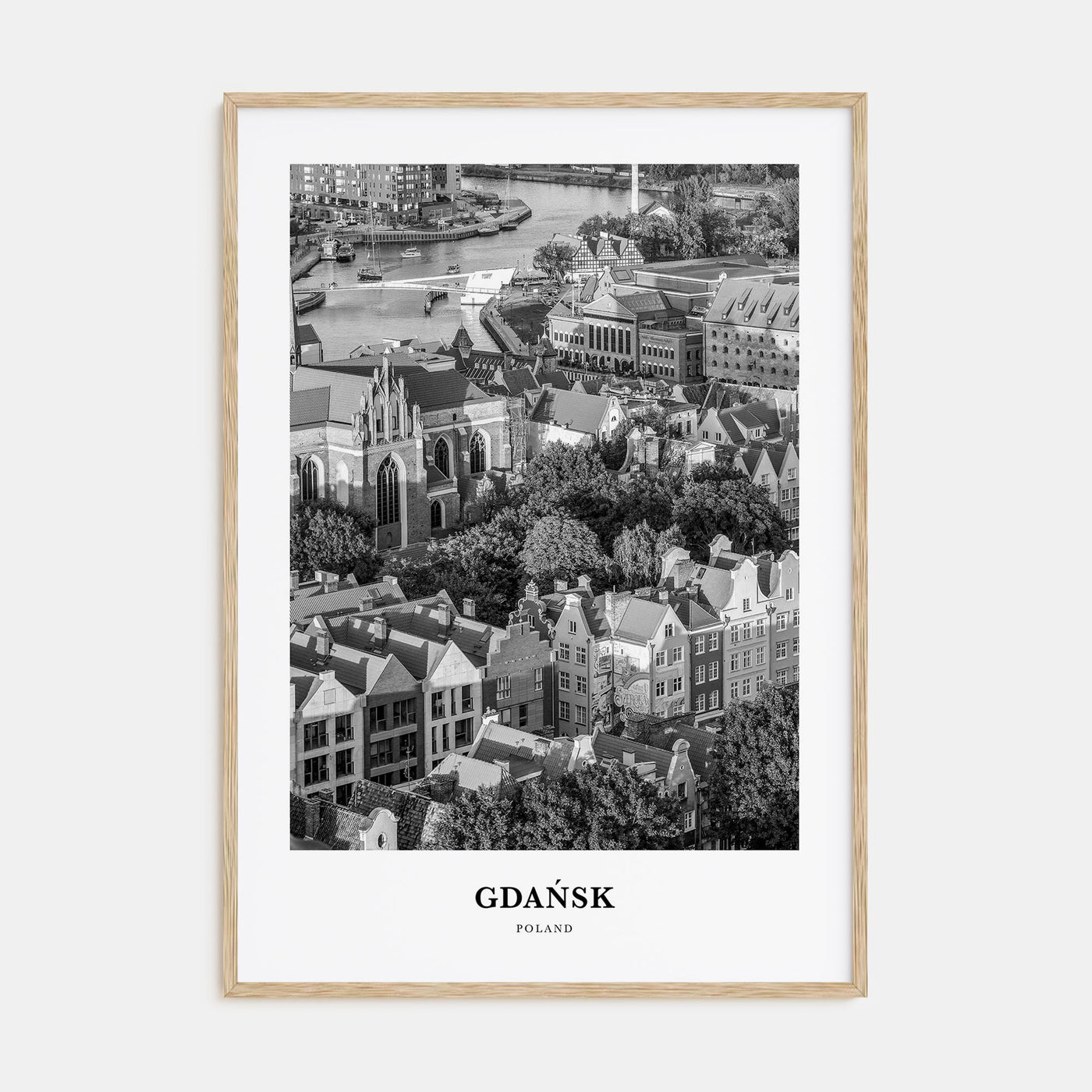 Gdańsk Portrait B&W Poster