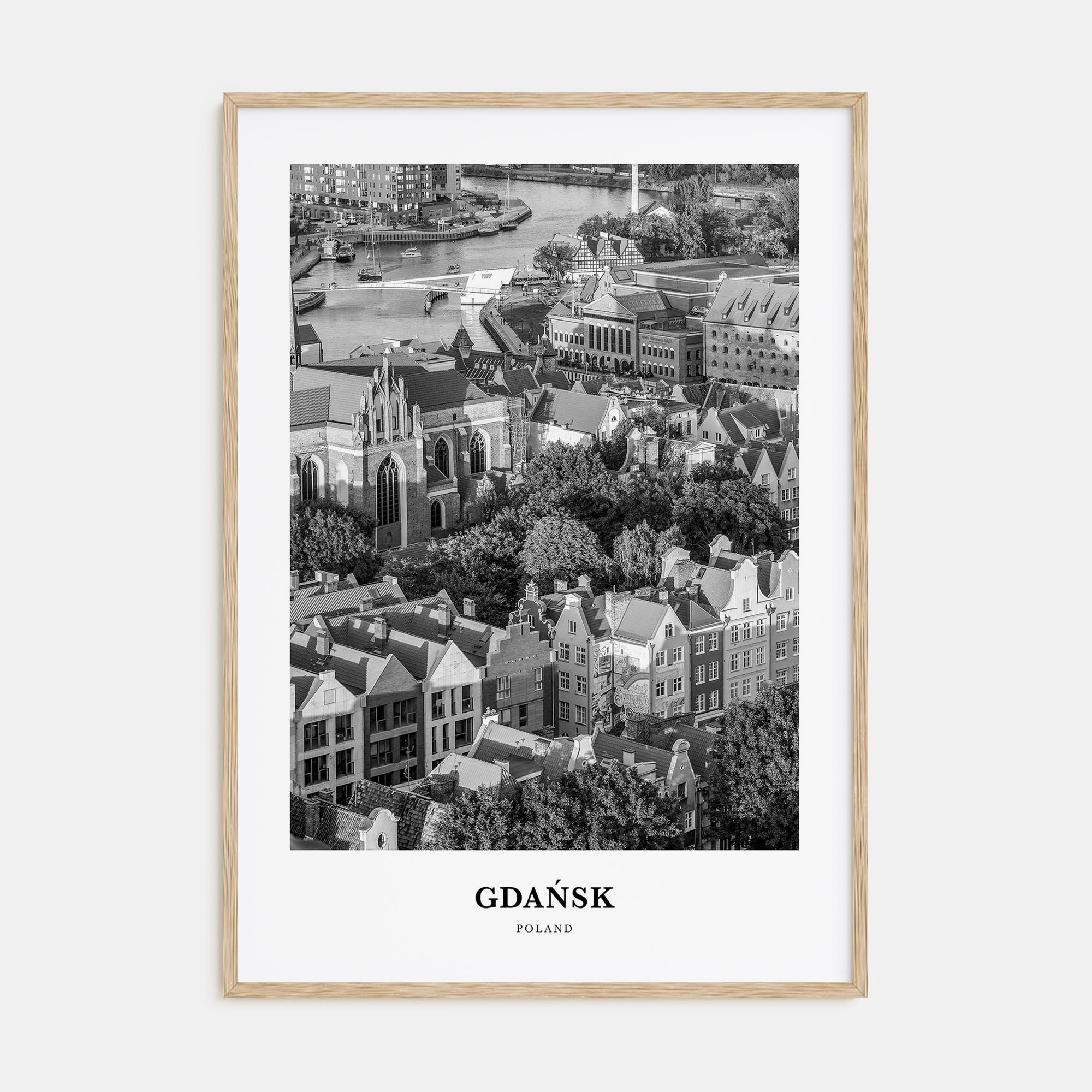 Gdańsk Portrait B&W Poster