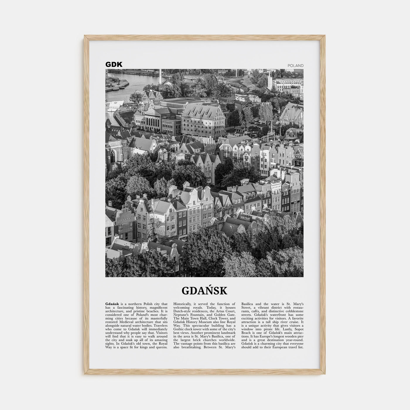 Gdańsk Travel B&W No 2 Poster