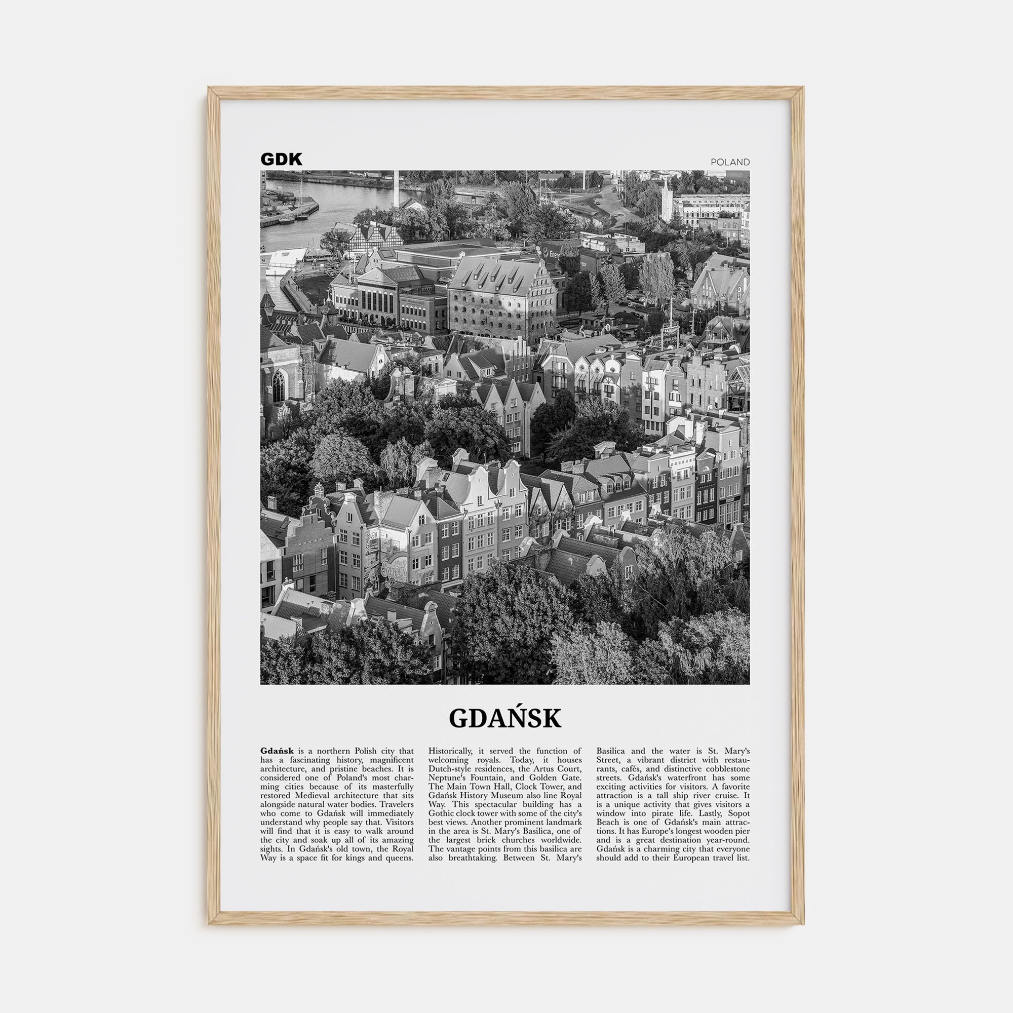 Gdańsk Travel B&W No 2 Poster