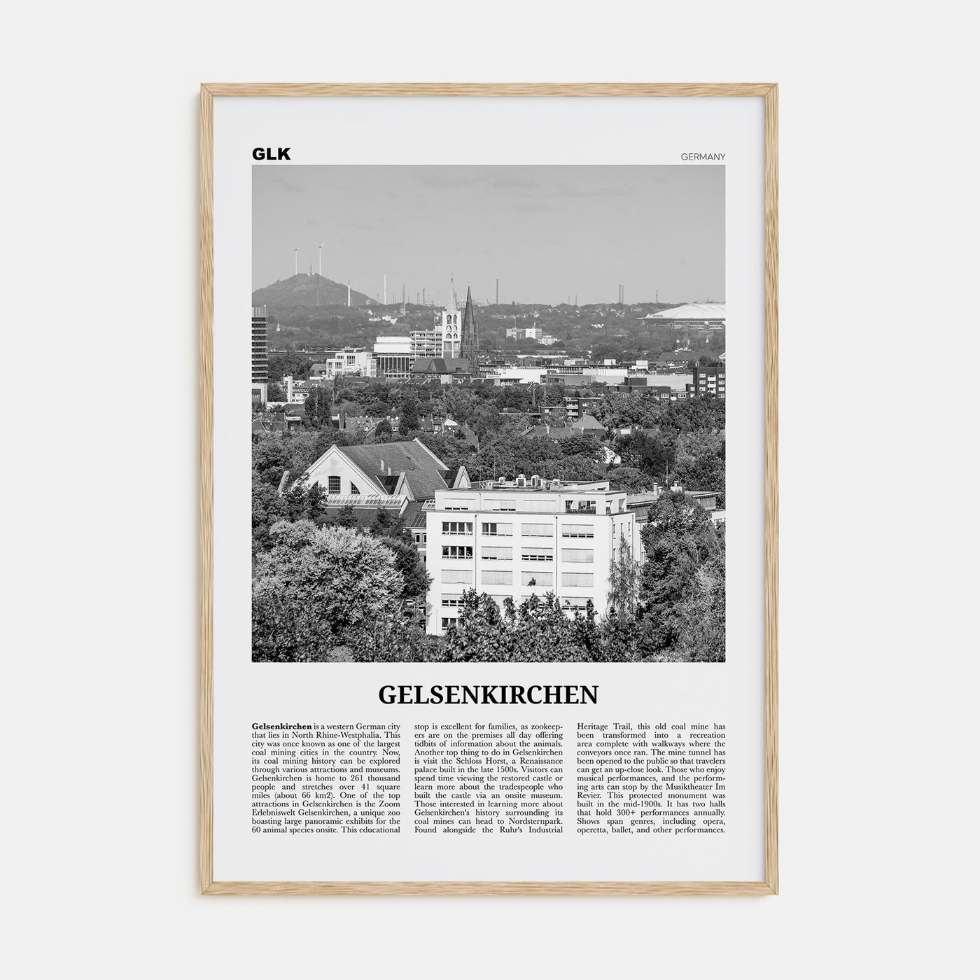 Gelsenkirchen Travel B&W Poster