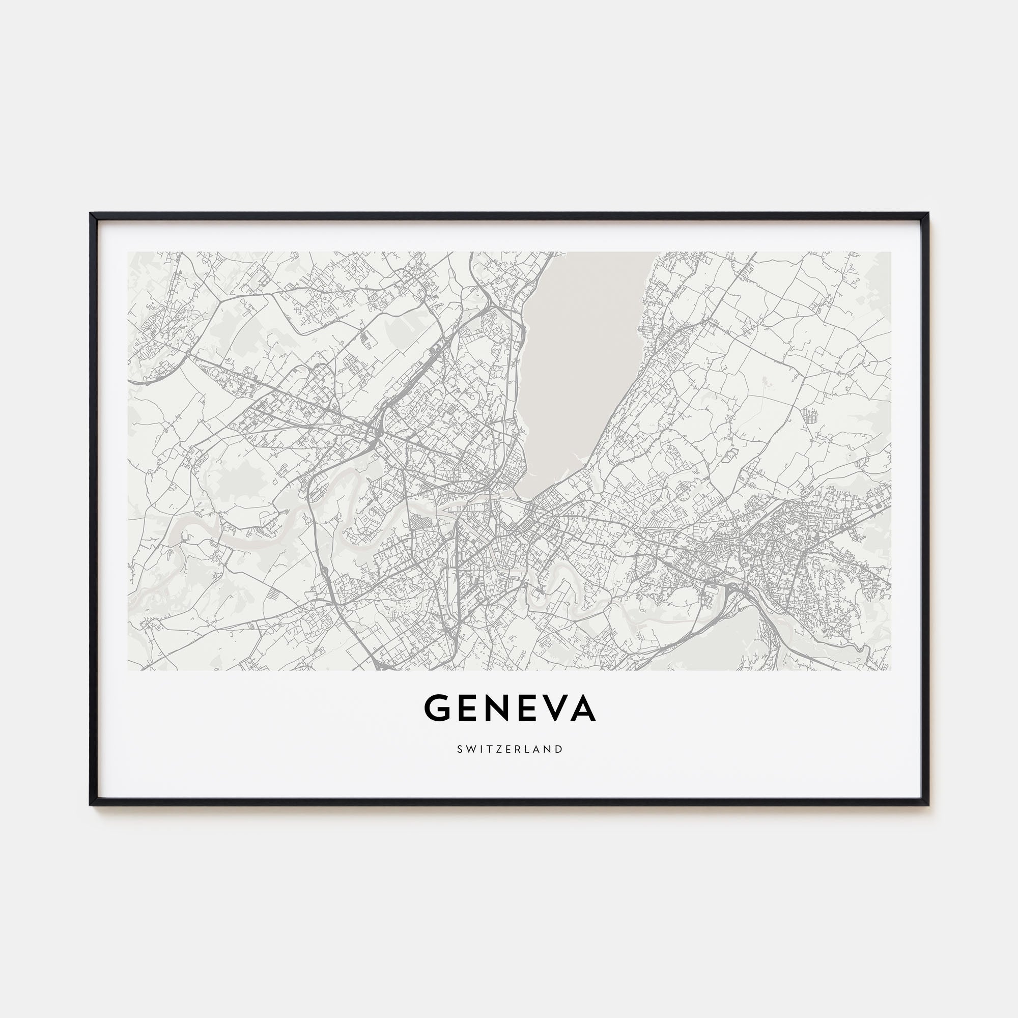 Geneva Map Landscape Poster