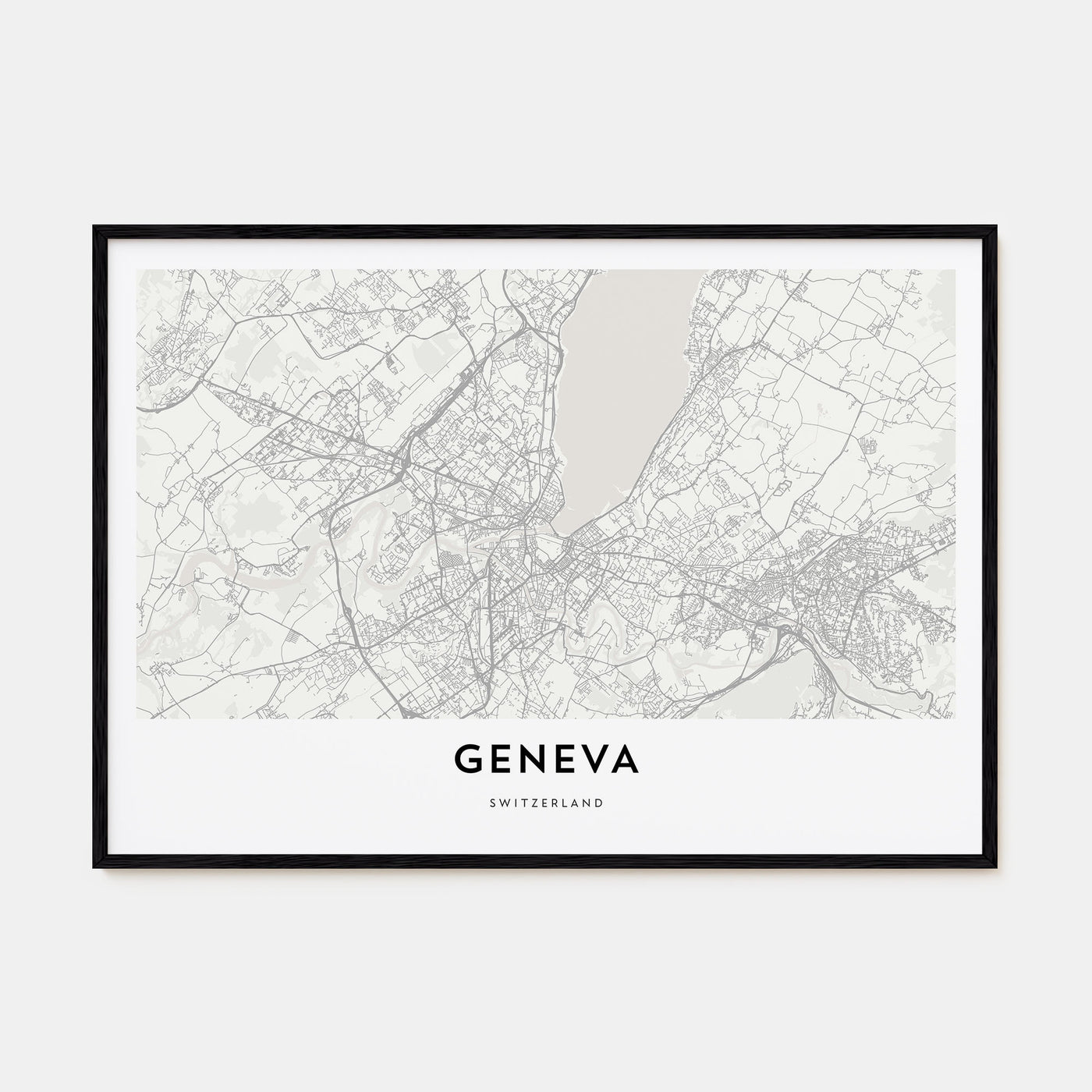 Geneva Map Landscape Poster