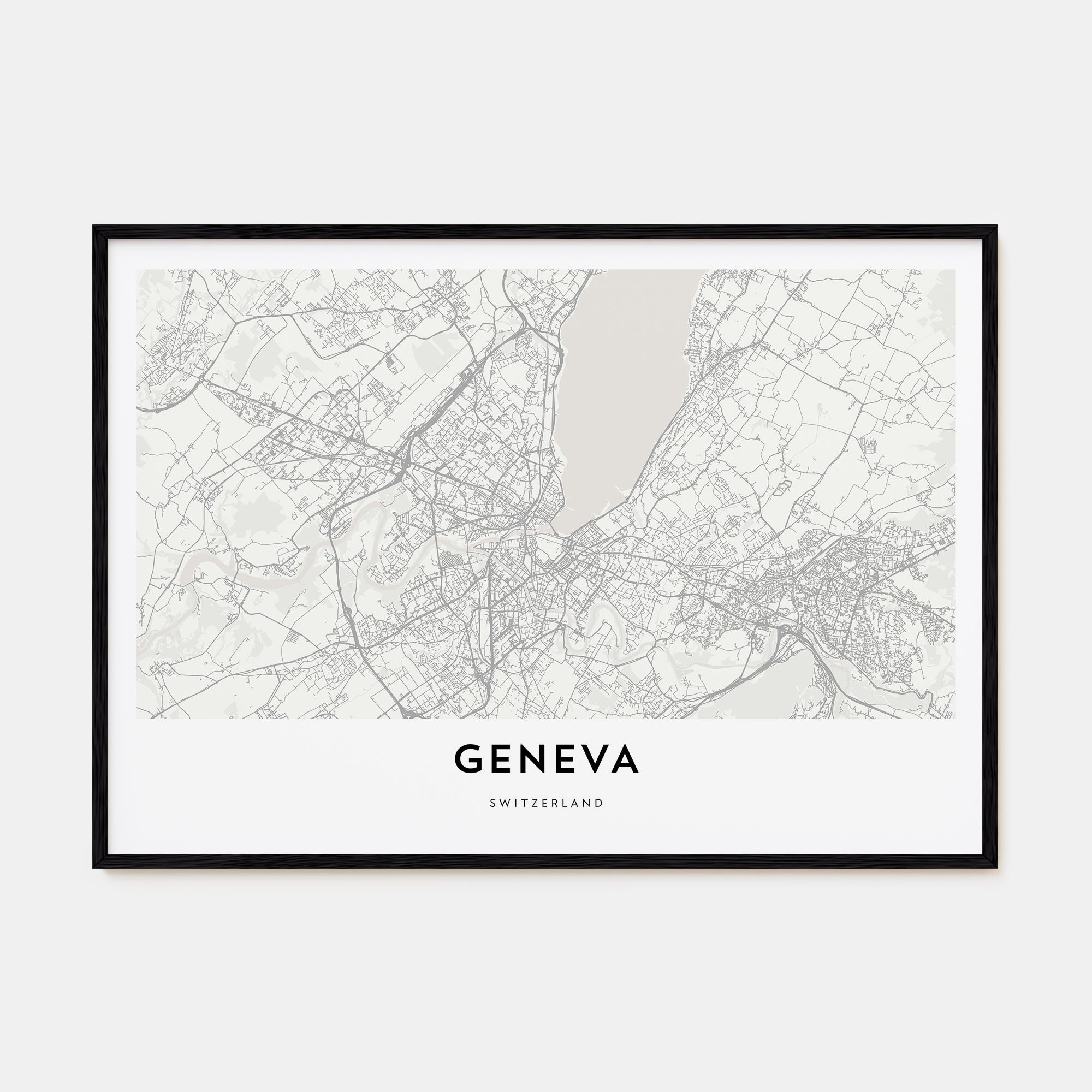 Geneva Map Landscape Poster