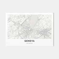 Geneva Map Landscape Poster