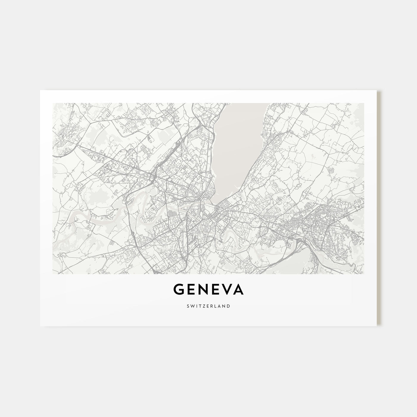 Geneva Map Landscape Poster