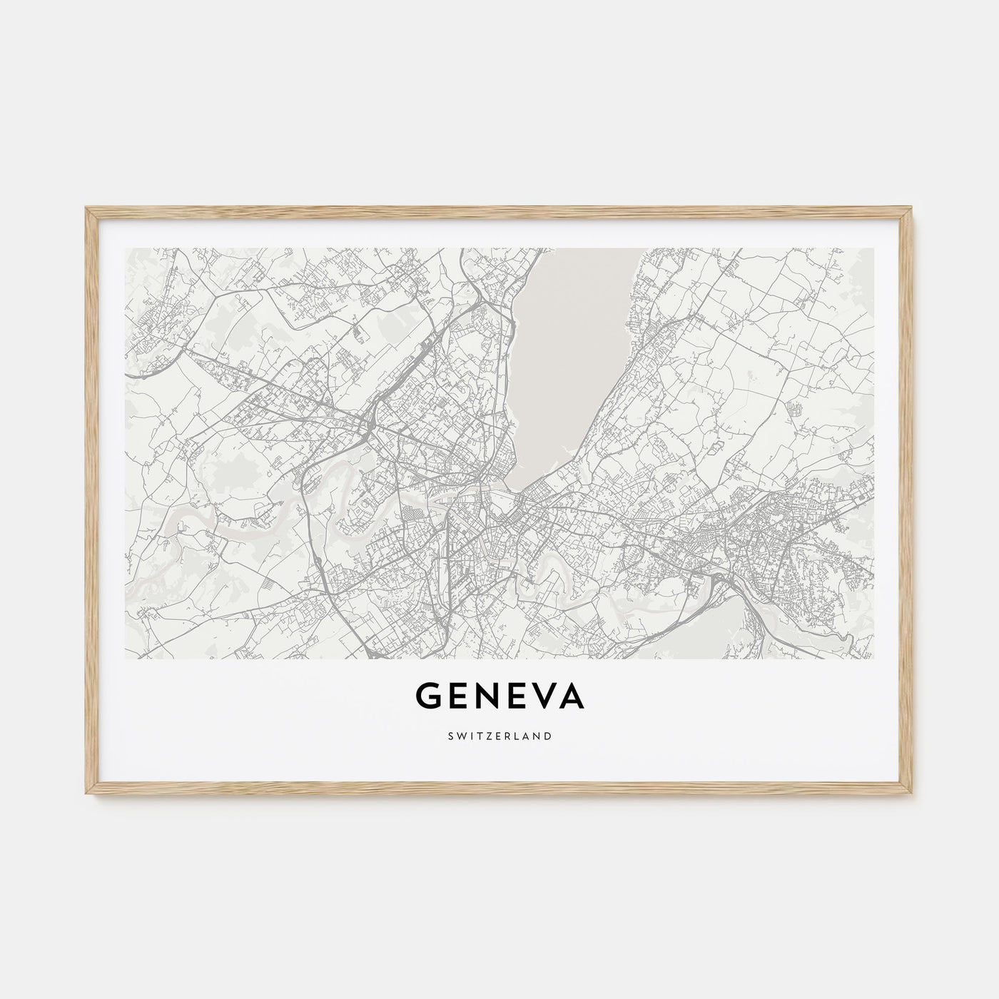 Geneva Map Landscape Poster