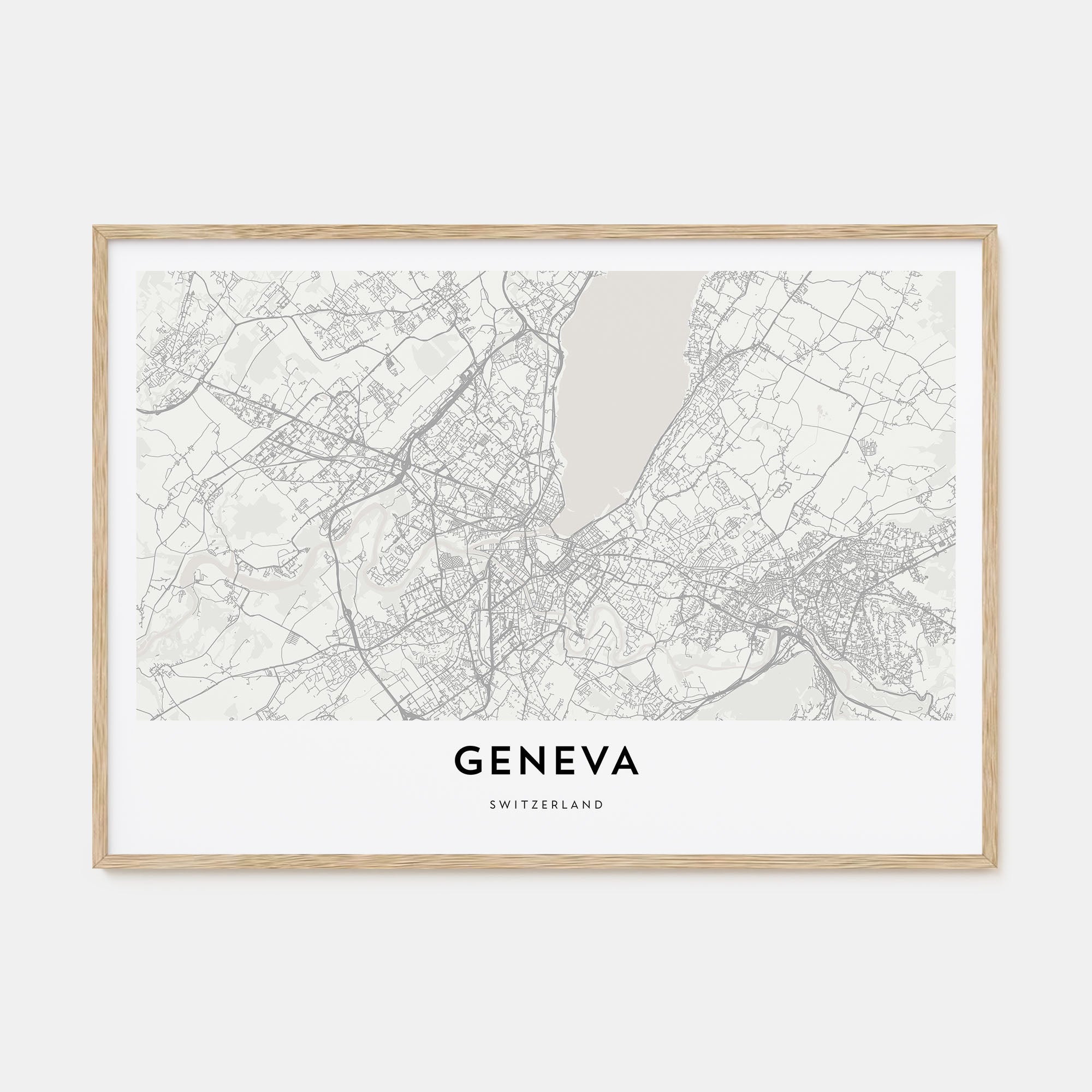 Geneva Map Landscape Poster