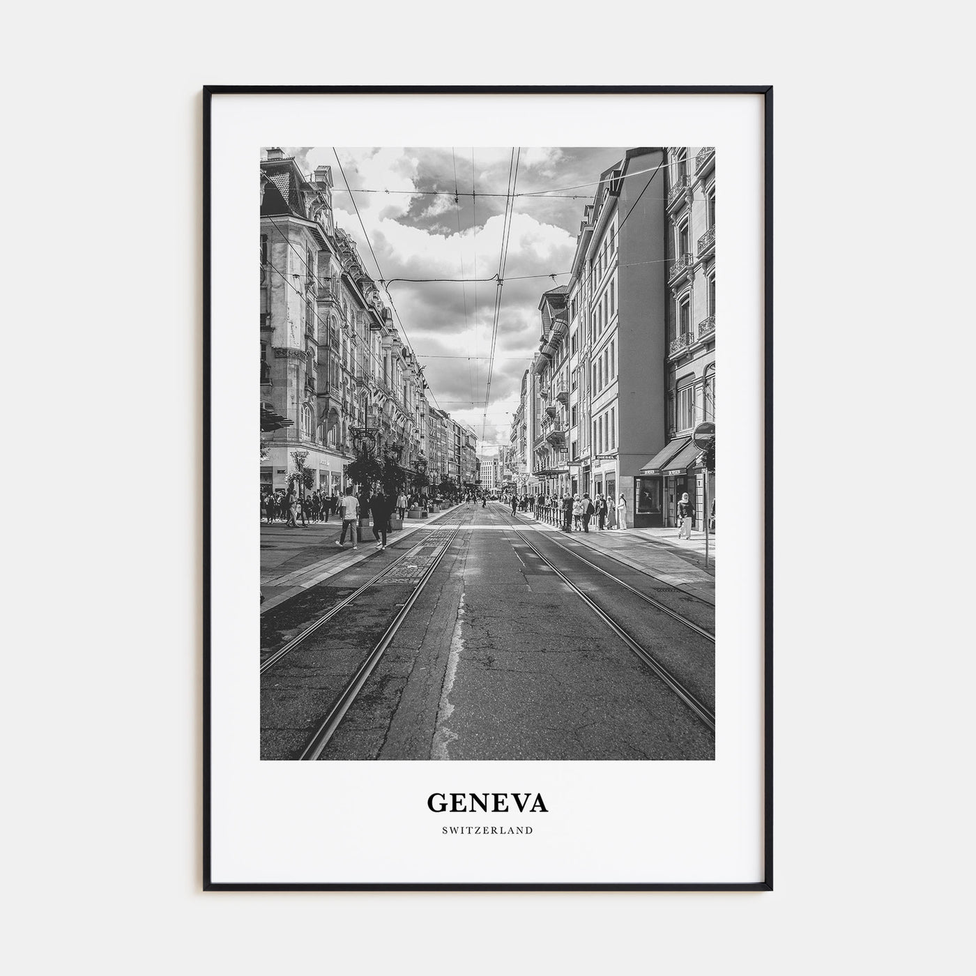 Geneva Portrait B&W Poster