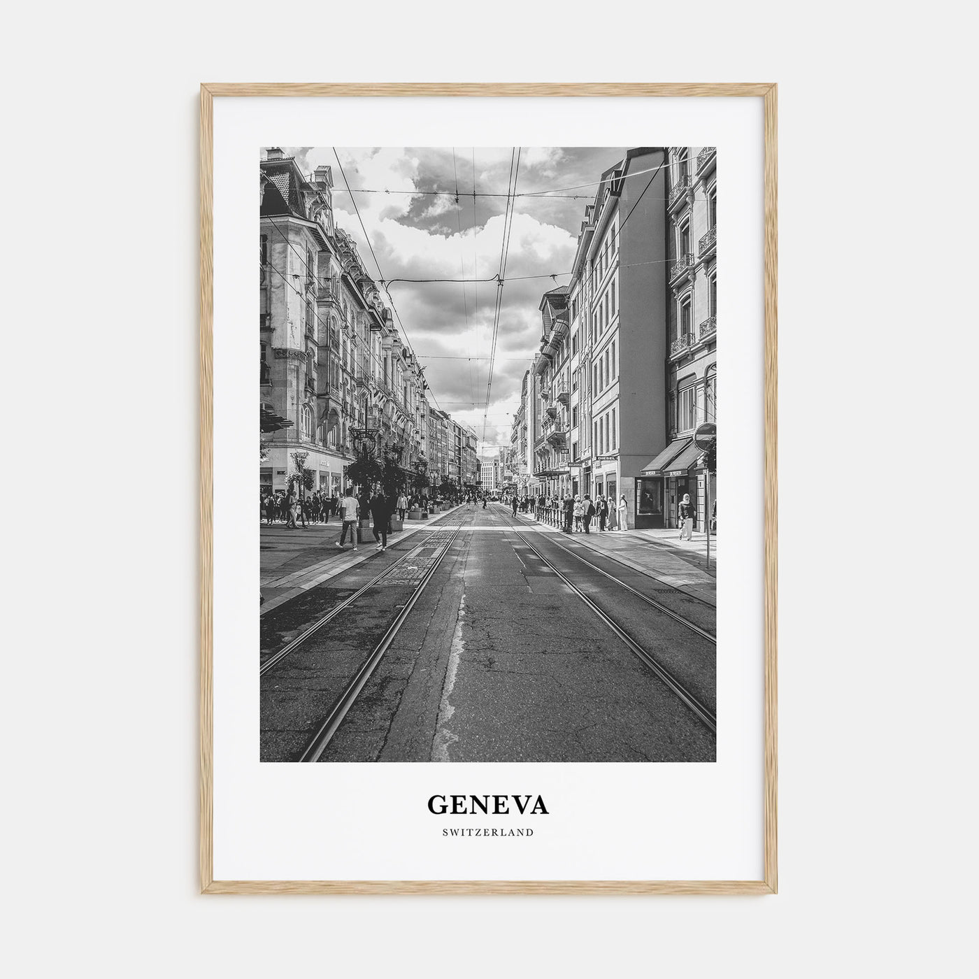 Geneva Portrait B&W Poster