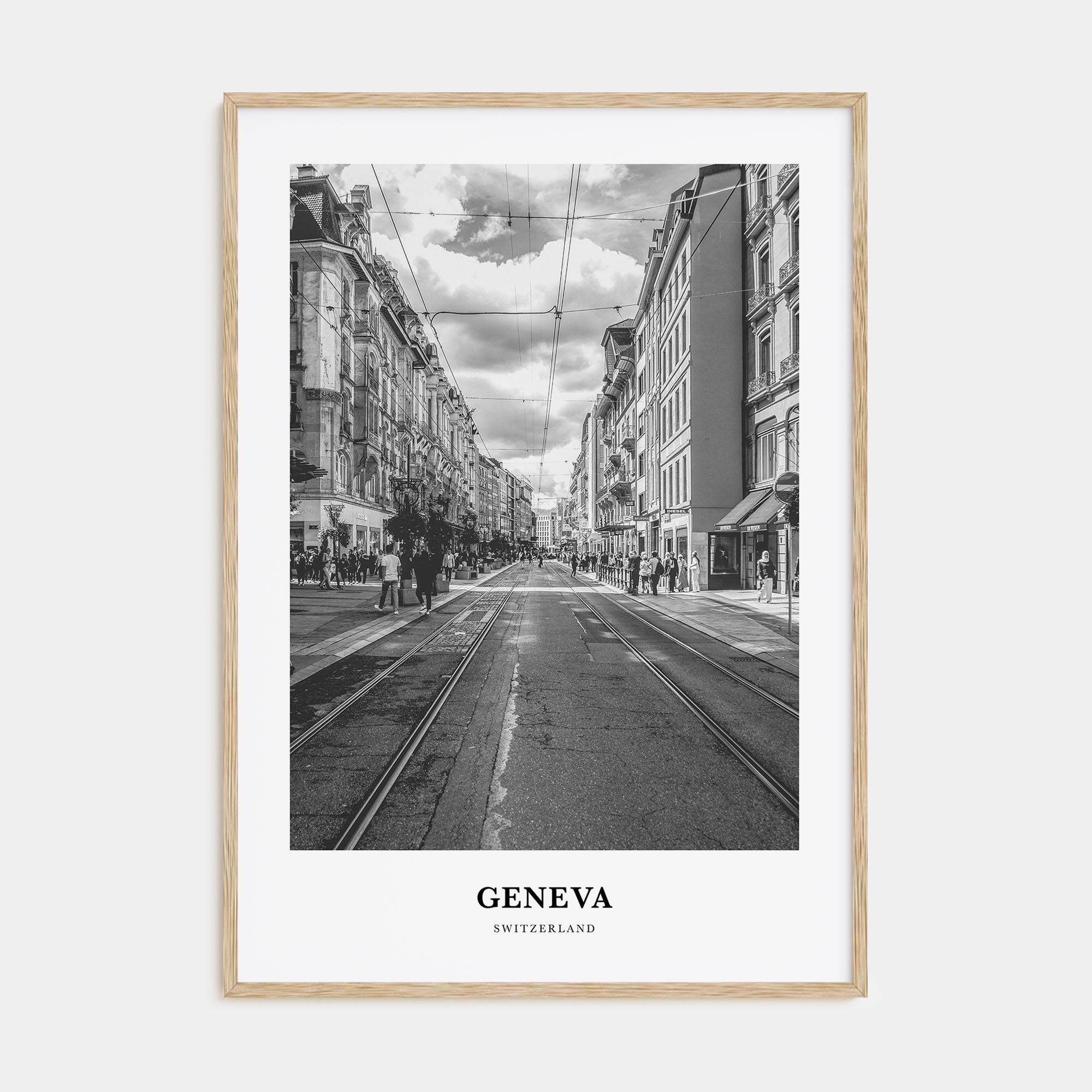Geneva Portrait B&W Poster