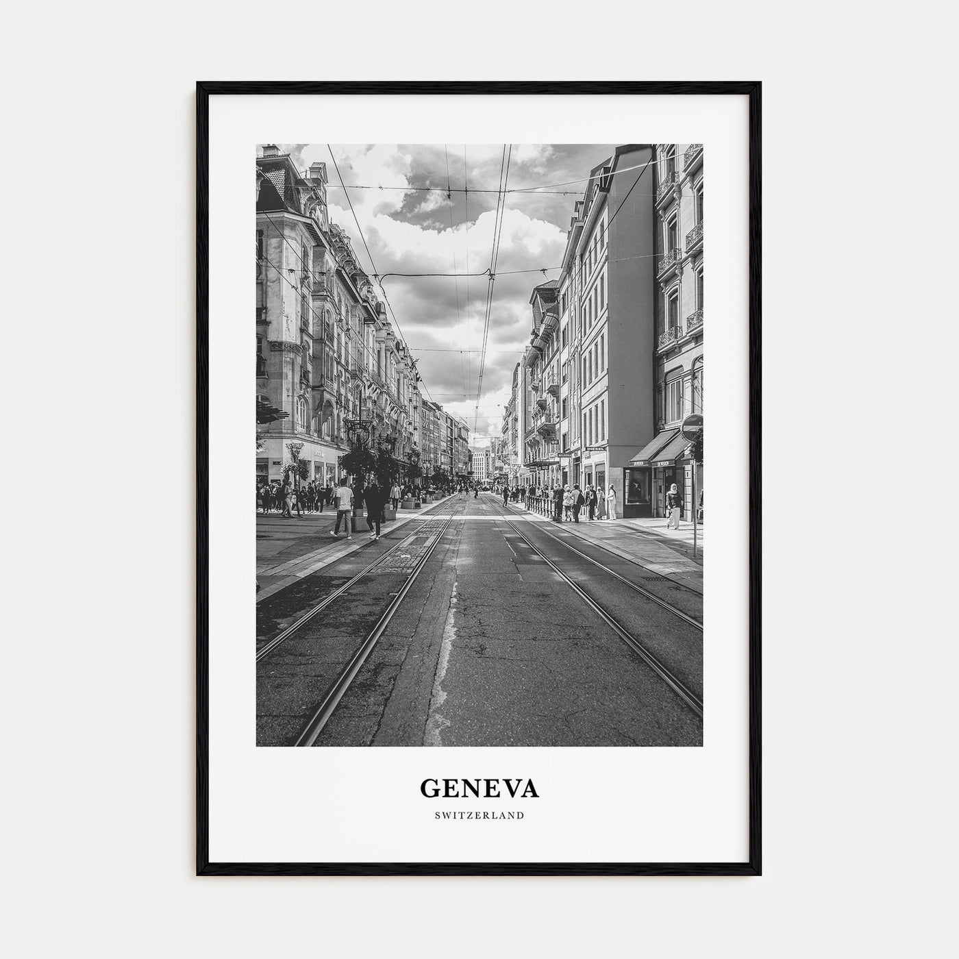 Geneva Portrait B&W Poster