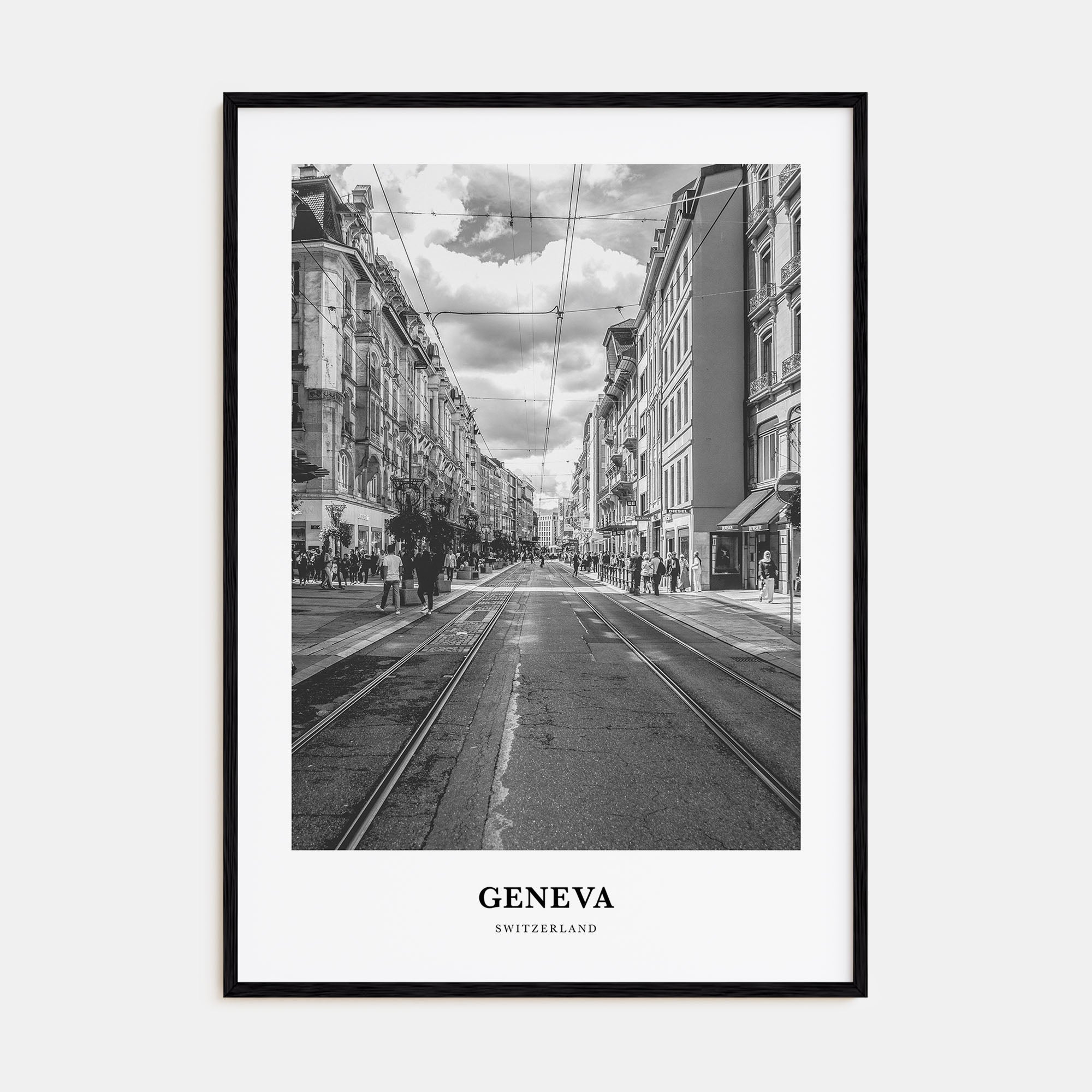 Geneva Portrait B&W Poster