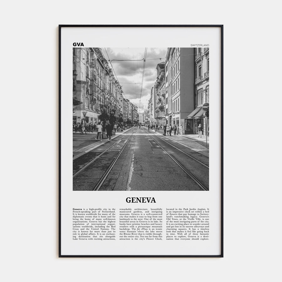 Geneva Travel B&W Poster