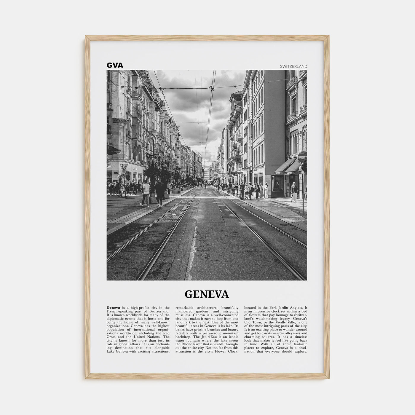 Geneva Travel B&W Poster