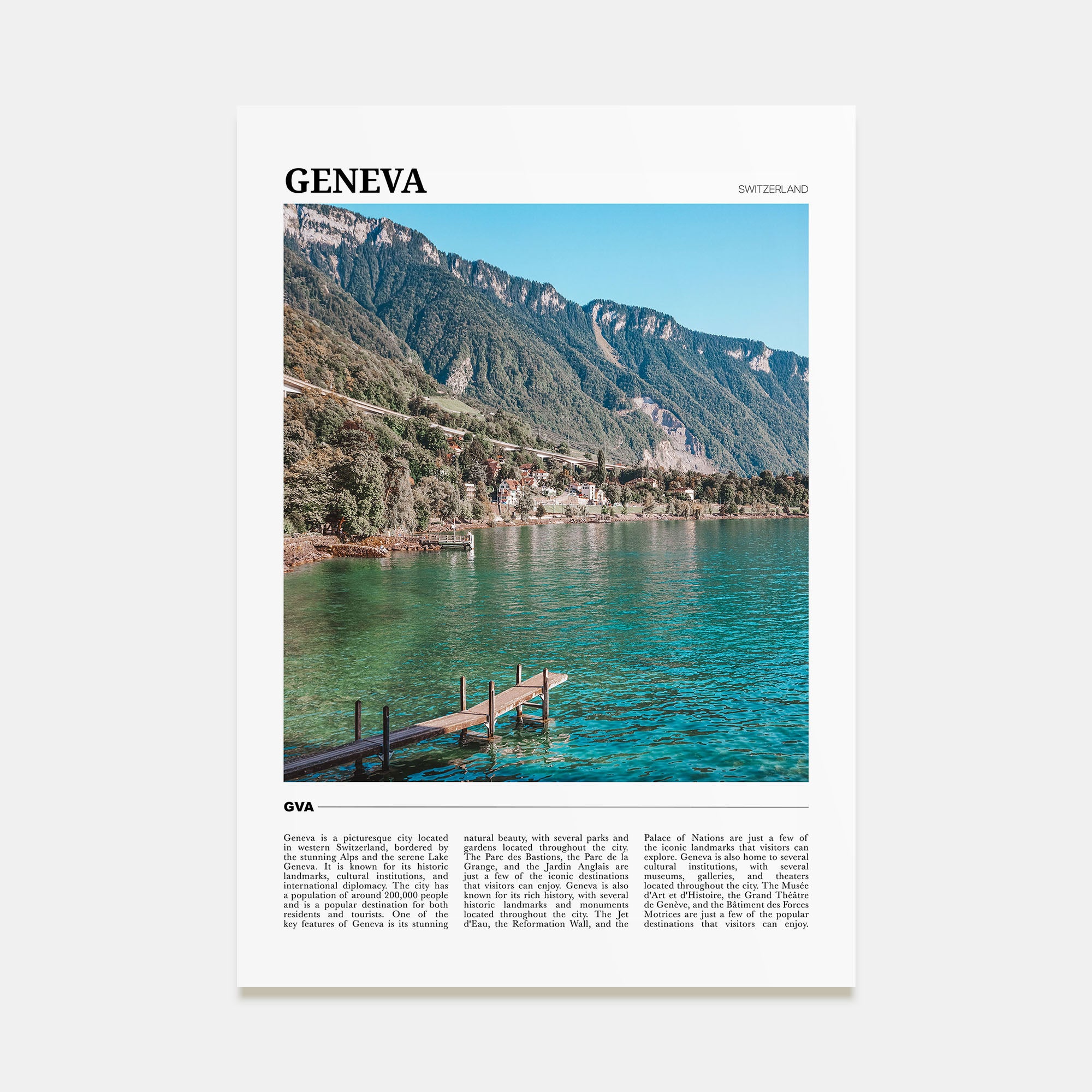 Geneva Travel Color Poster