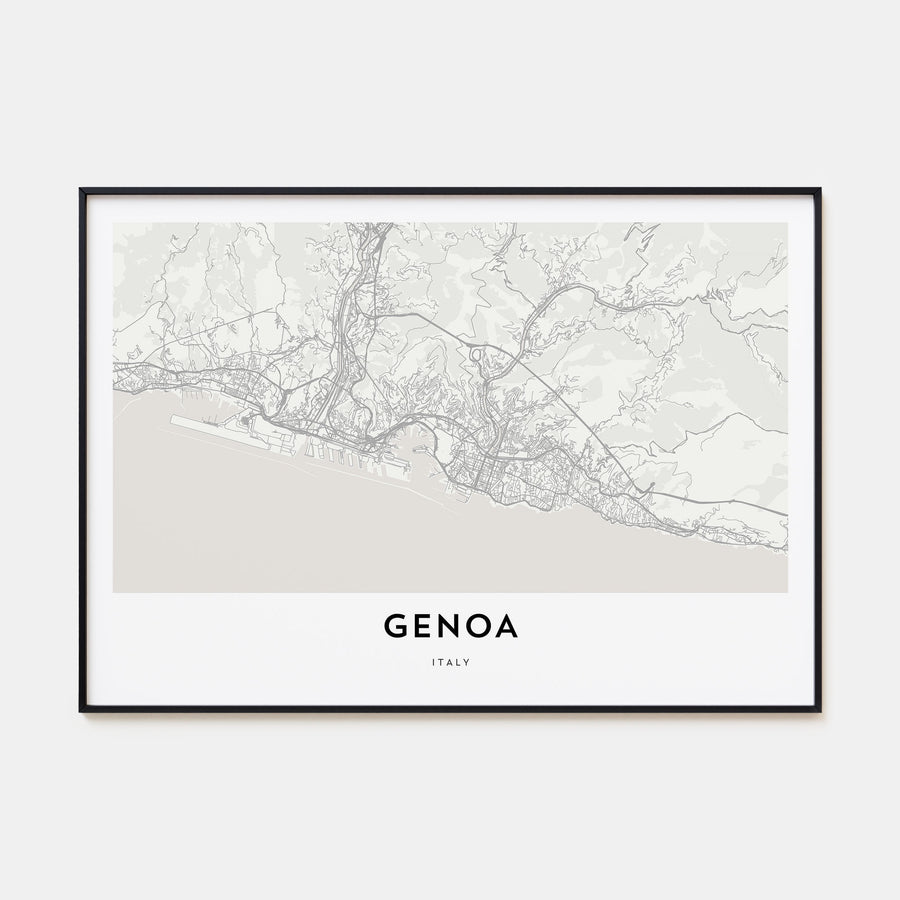 Genoa Map Landscape Poster