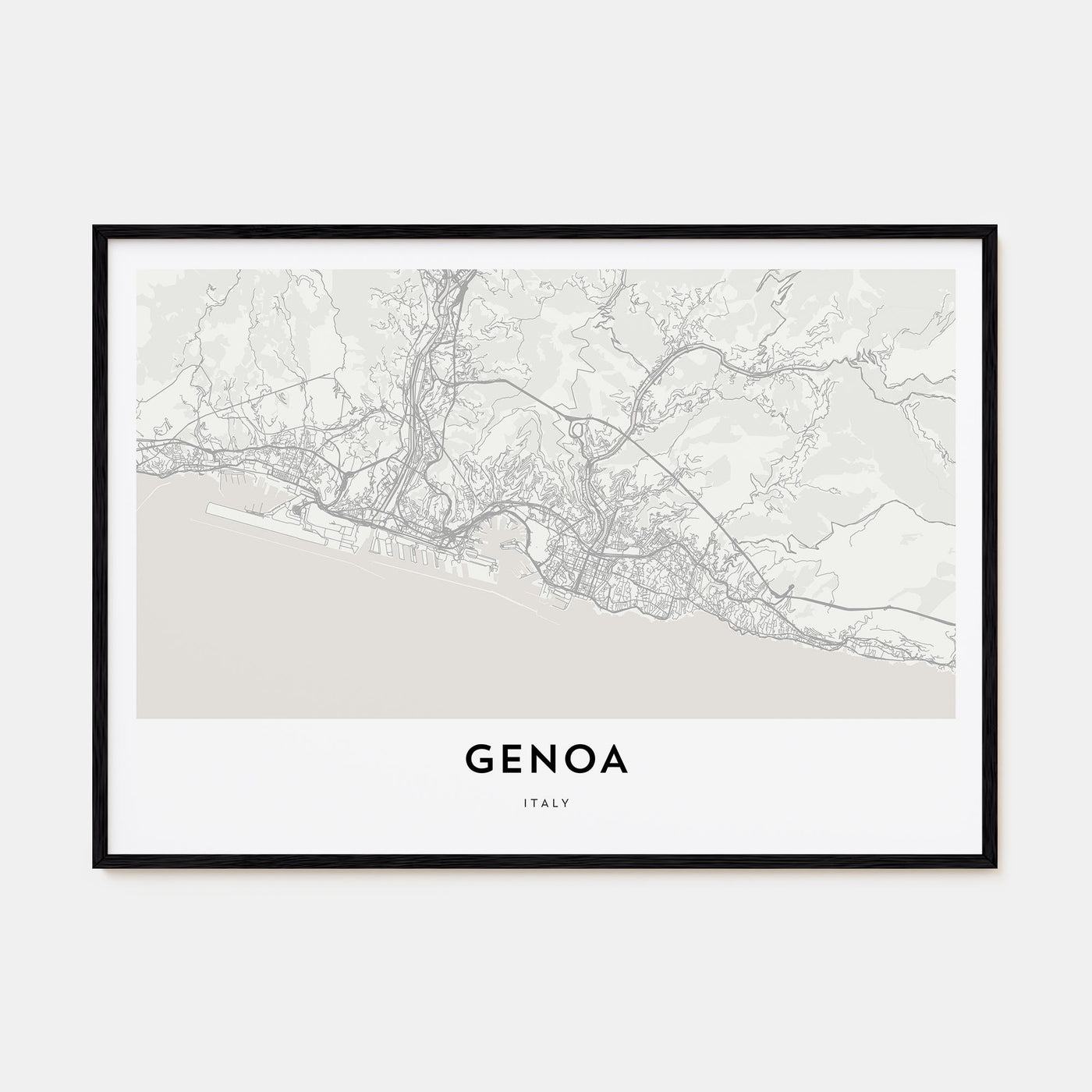 Genoa Map Landscape Poster