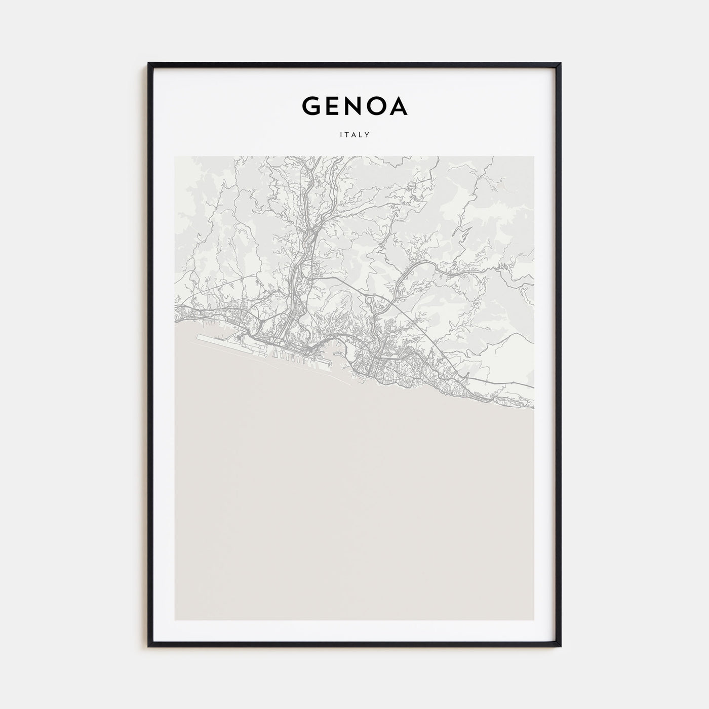 Genoa Map Portrait Poster