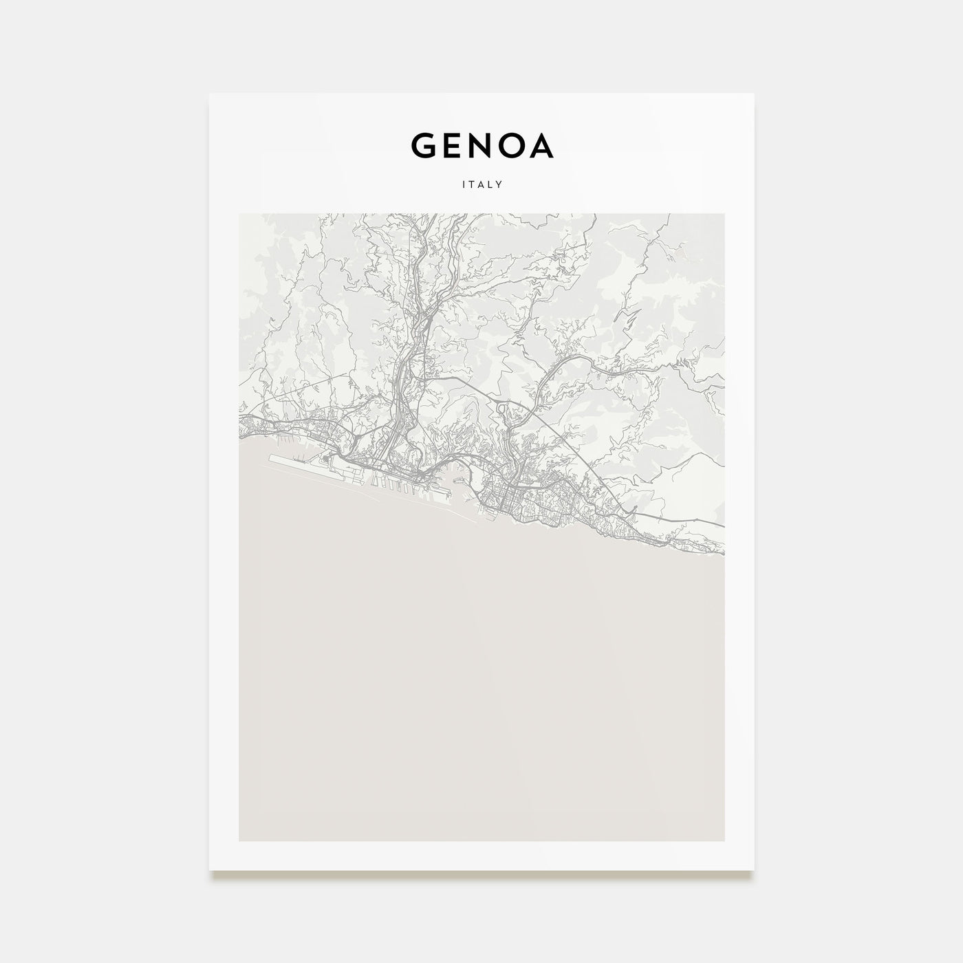 Genoa Map Portrait Poster