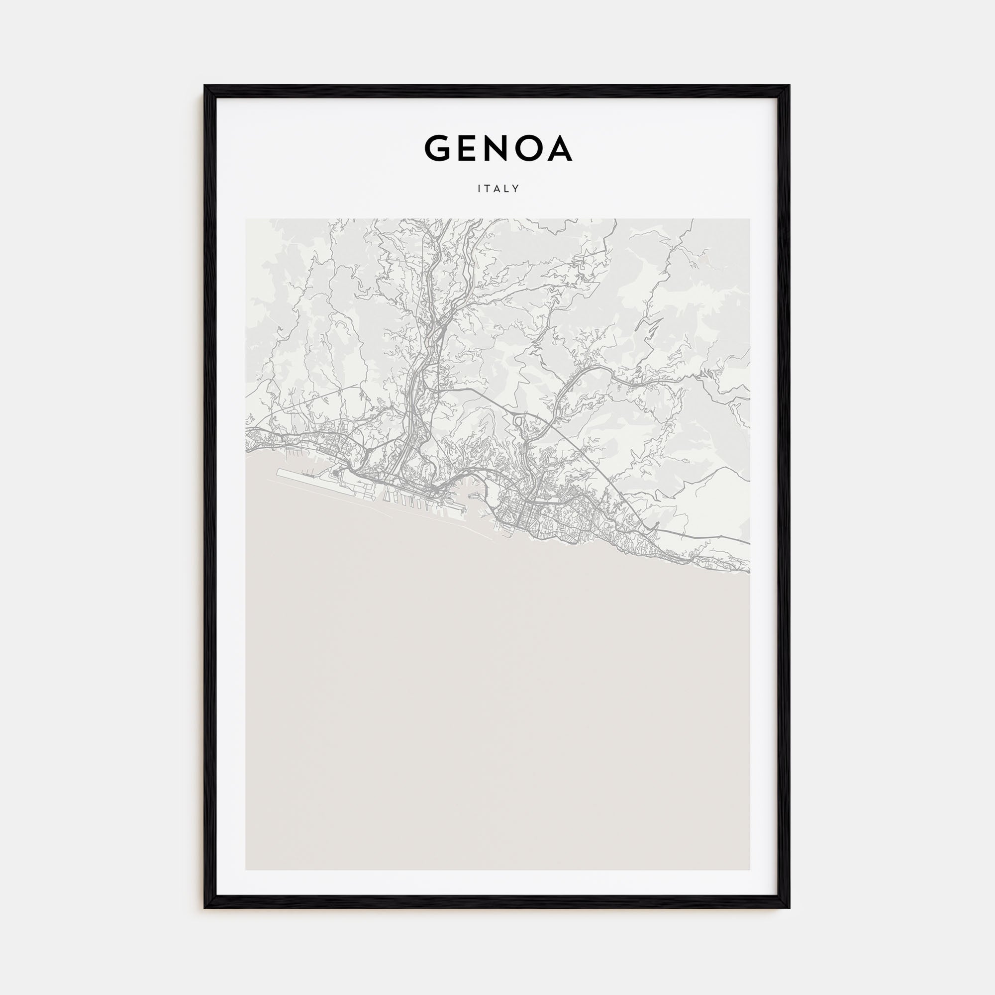 Genoa Map Portrait Poster