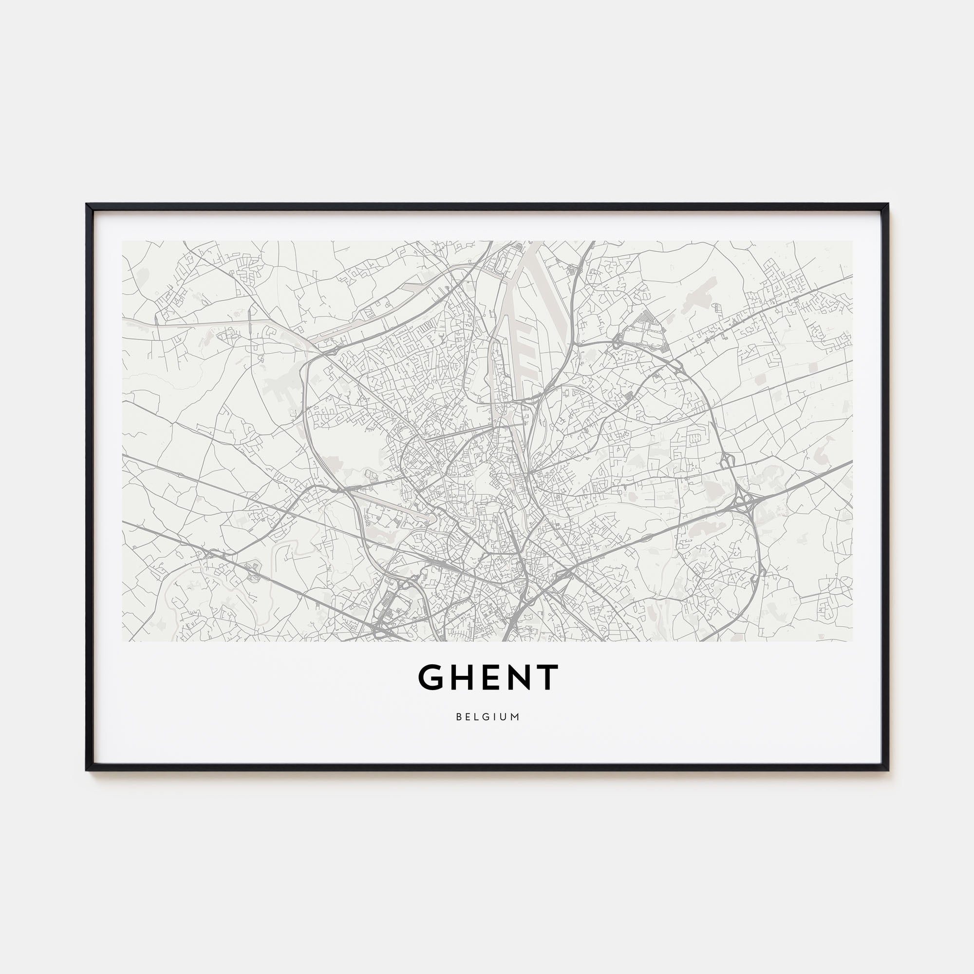 Gent Map Landscape Poster
