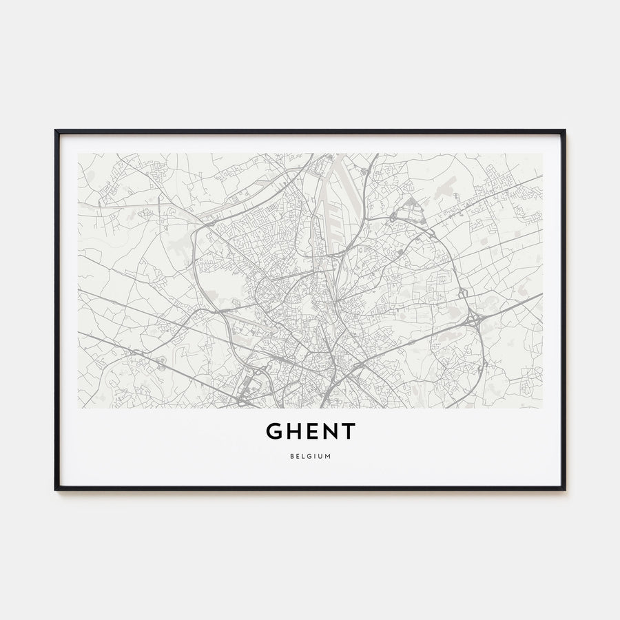 Gent Map Landscape Poster