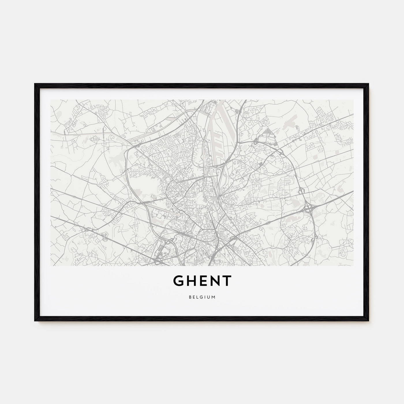Gent Map Landscape Poster