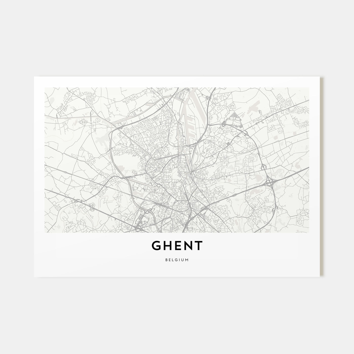 Gent Map Landscape Poster