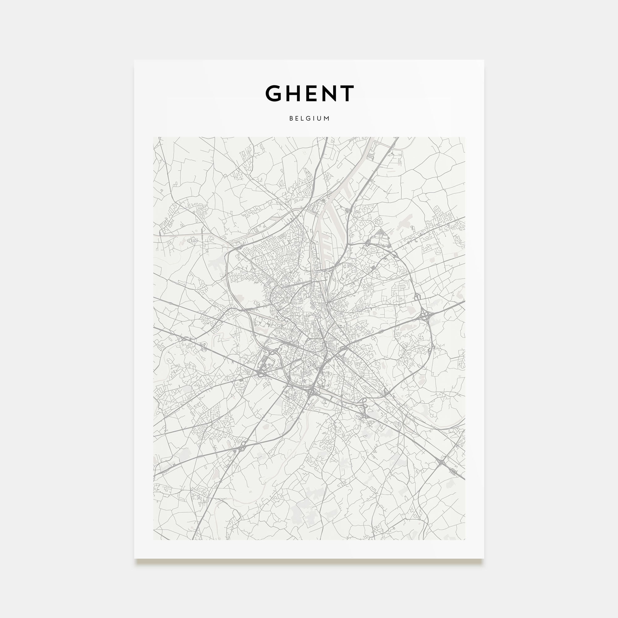 Gent Map Portrait Poster