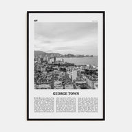 George Town, Malaysia Travel B&W Poster