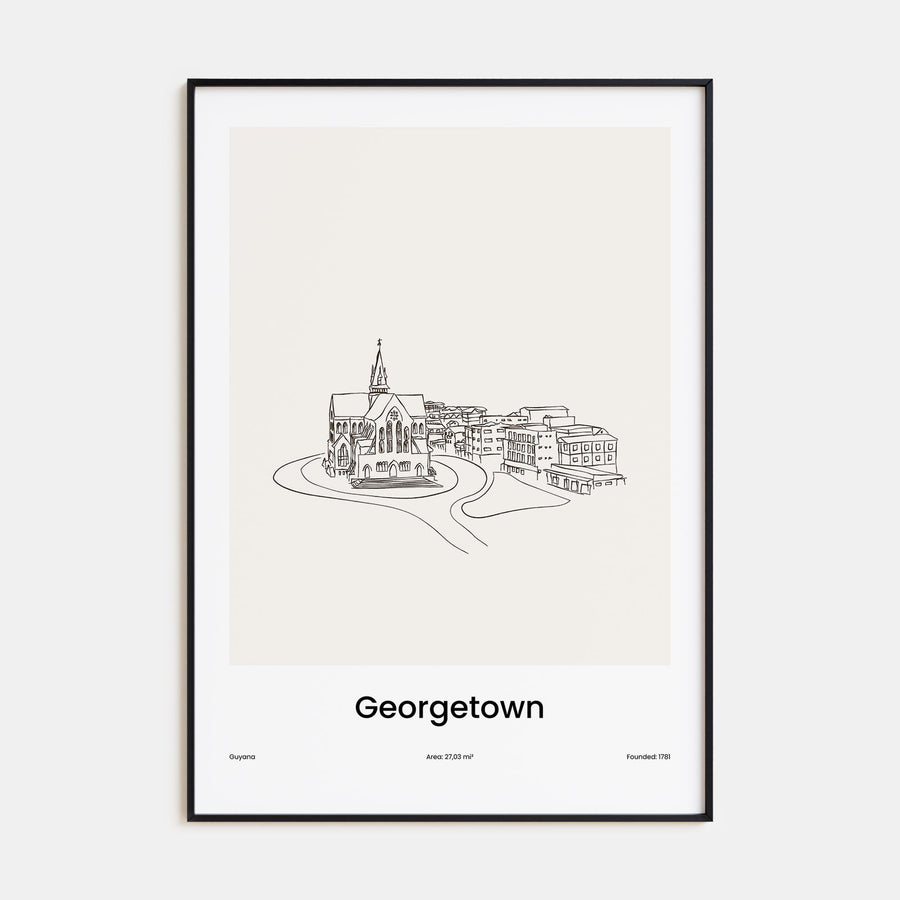 Georgetown, Guyana Drawn Poster