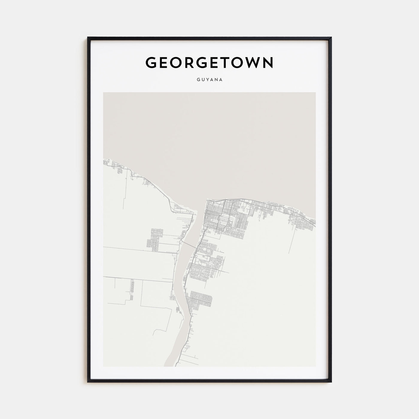 Georgetown, Guyana Map Portrait Poster