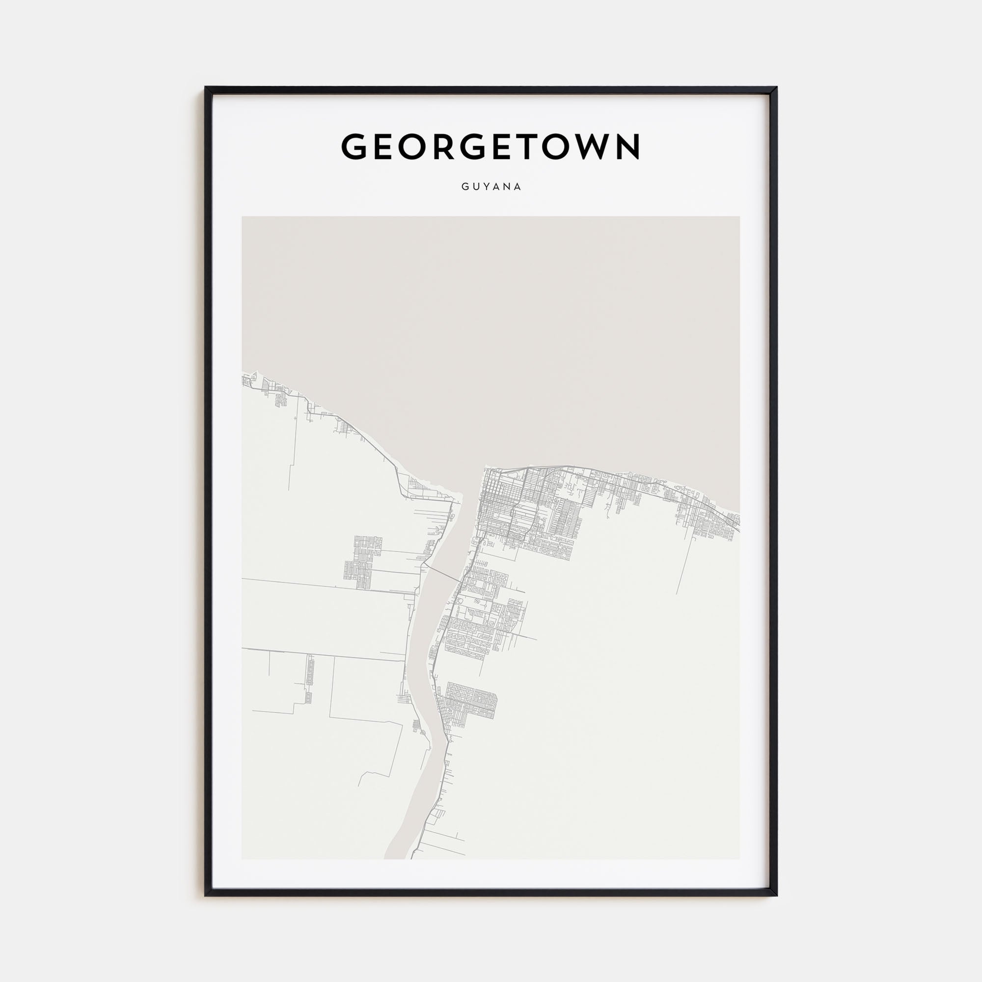 Georgetown, Guyana Map Portrait Poster