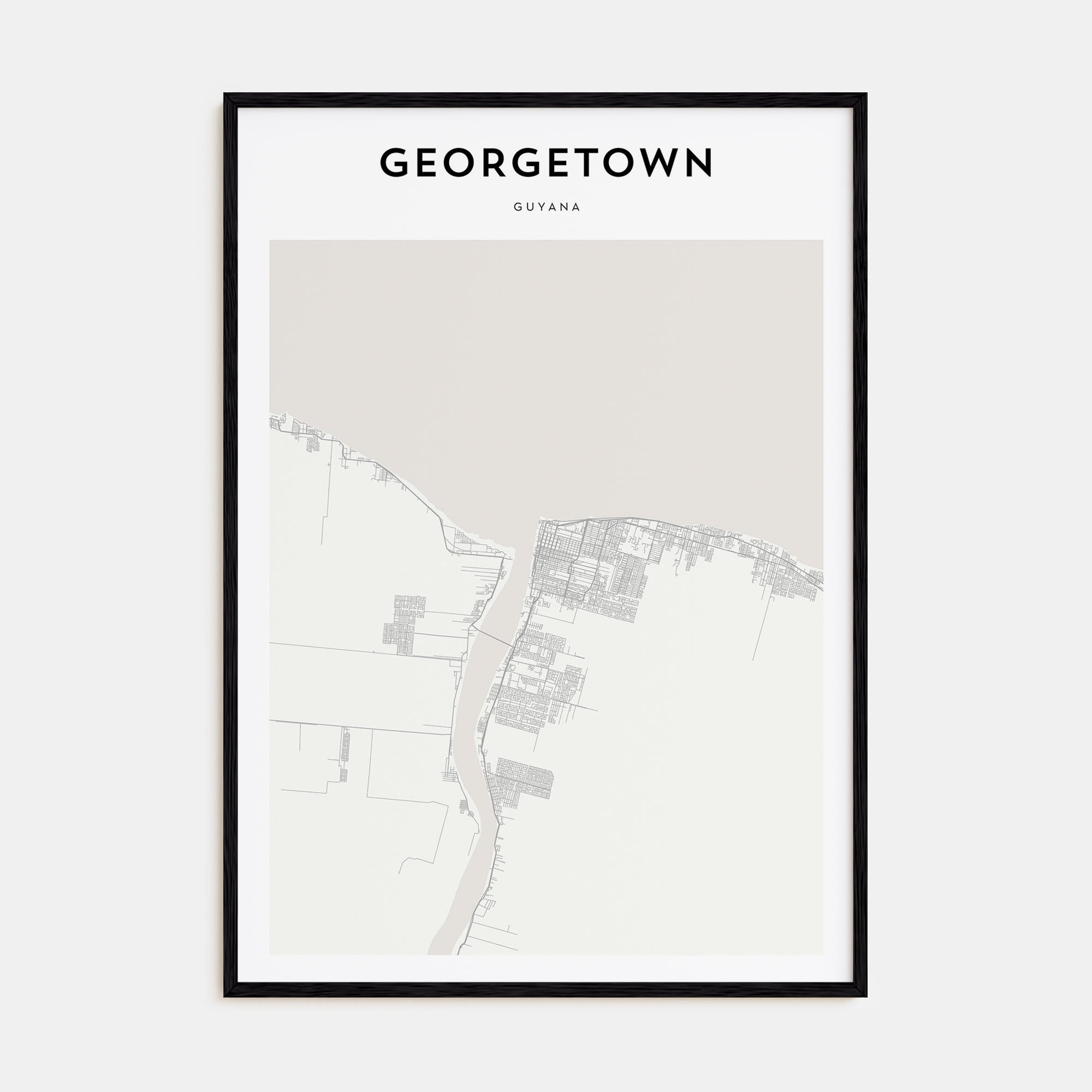 Georgetown, Guyana Map Portrait Poster