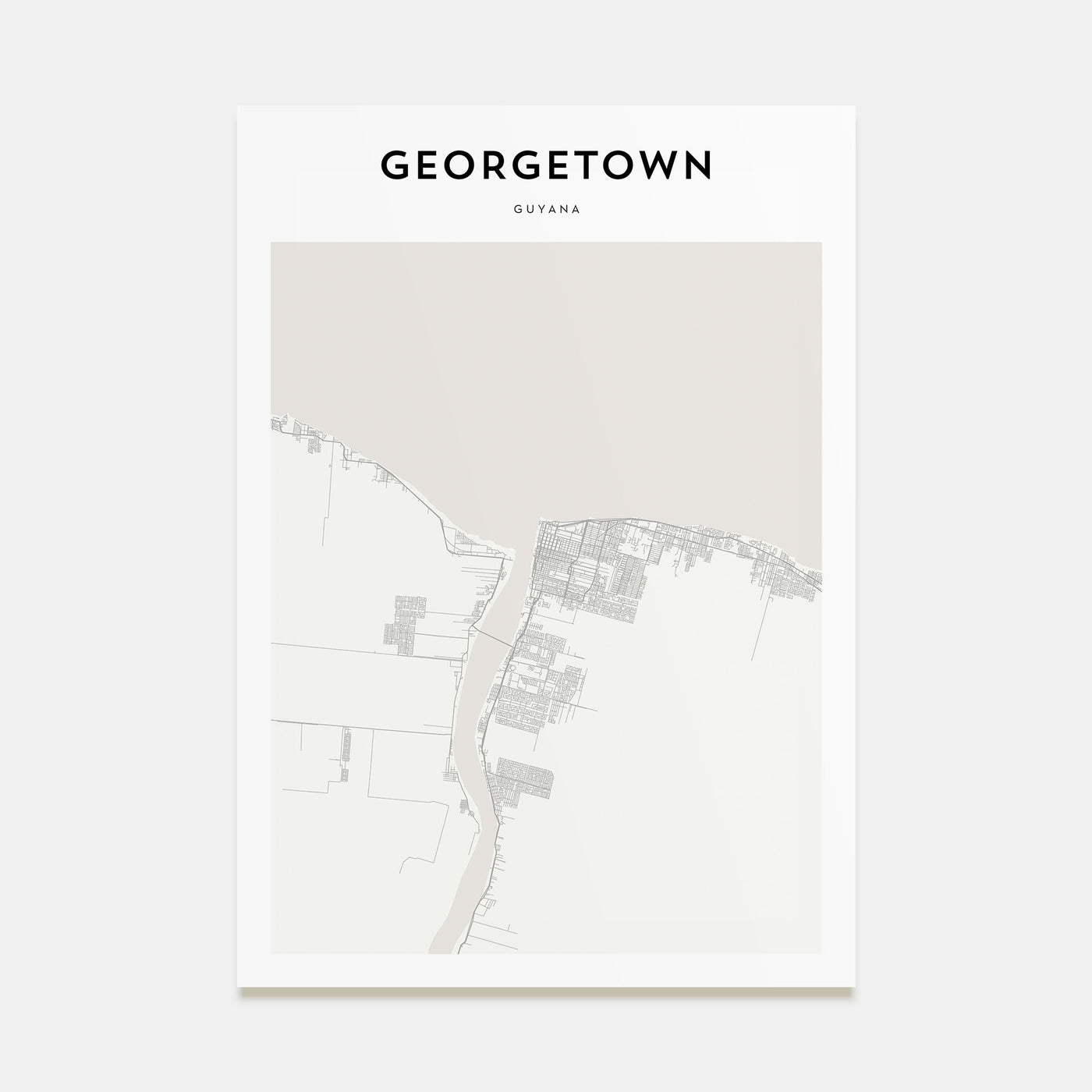 Georgetown, Guyana Map Portrait Poster