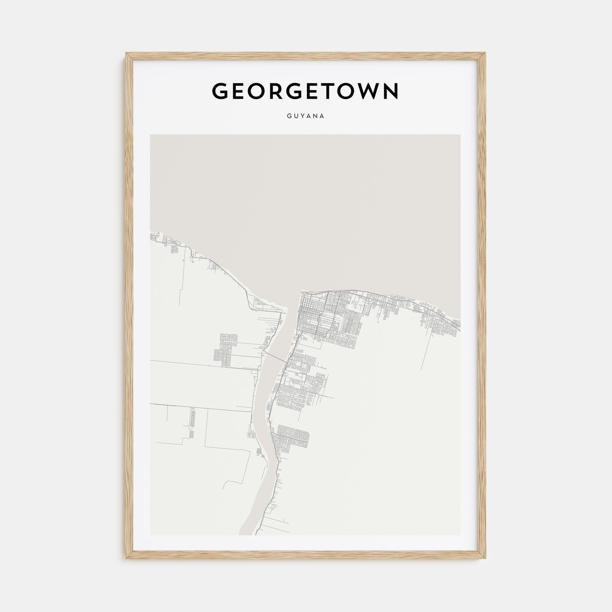 Georgetown, Guyana Map Portrait Poster