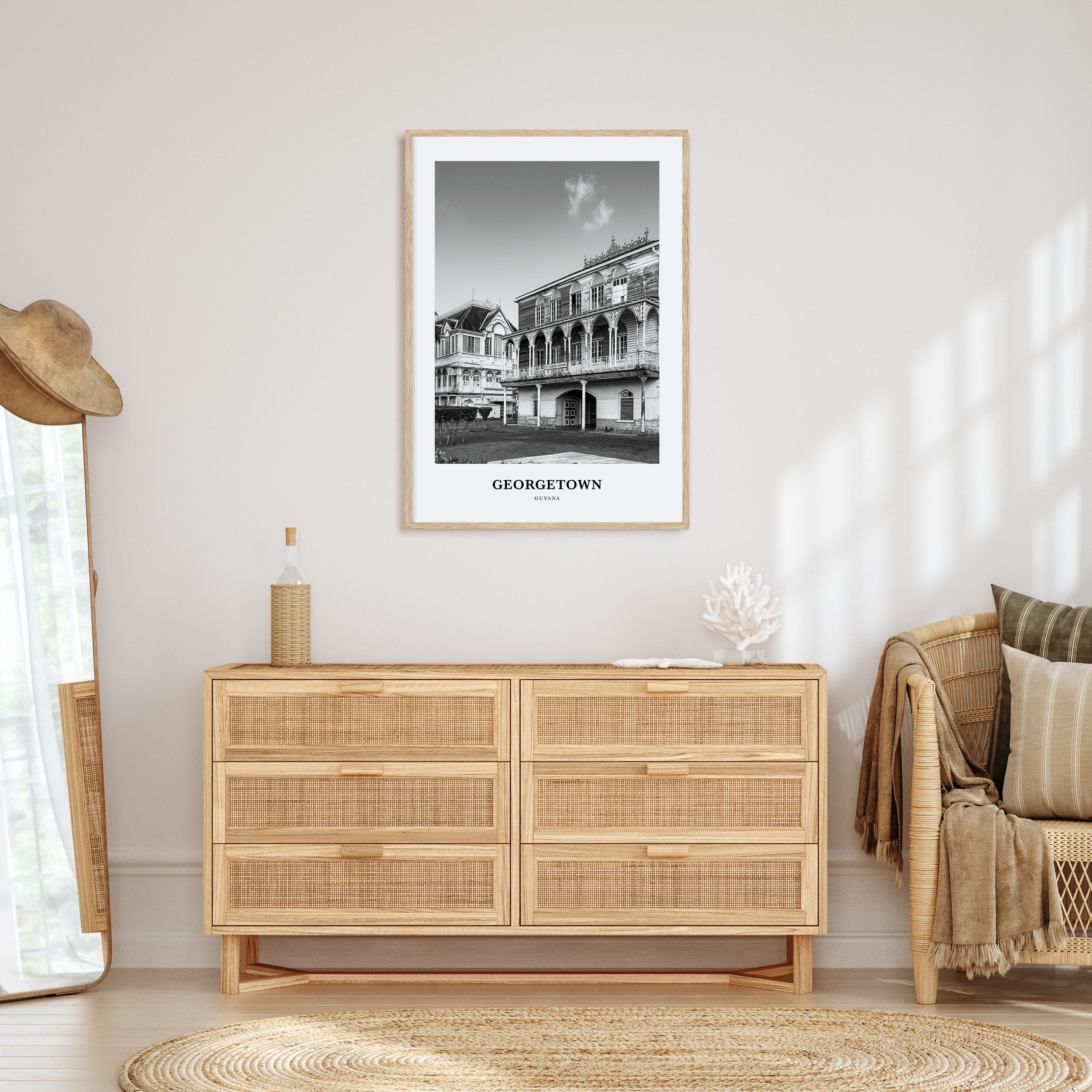 Georgetown, Guyana Portrait B&W Poster